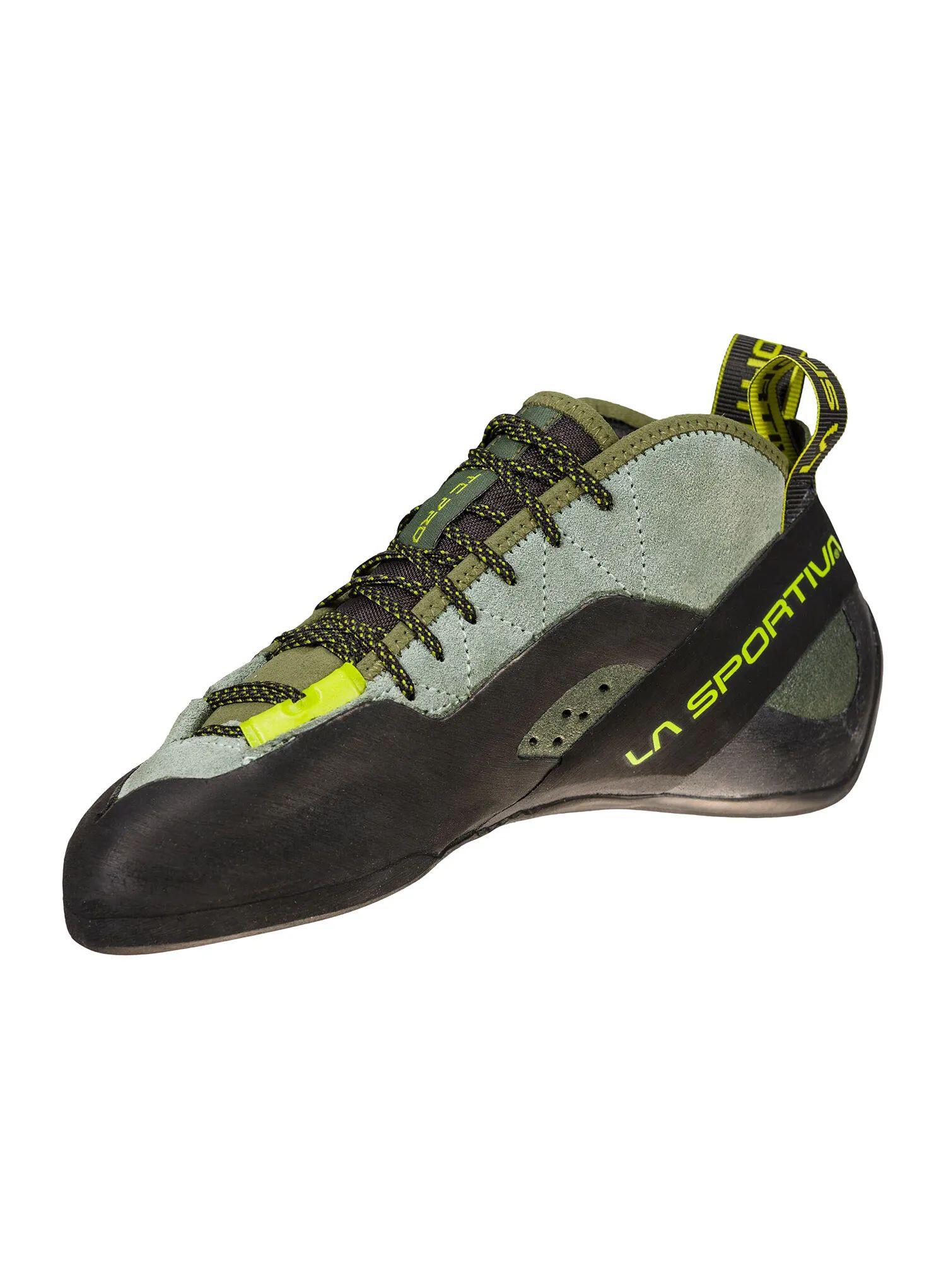 Chausson La Sportiva TC Pro Olive mid cut cuir suédé semelle Vibram XS Edge 4 mm 5/7