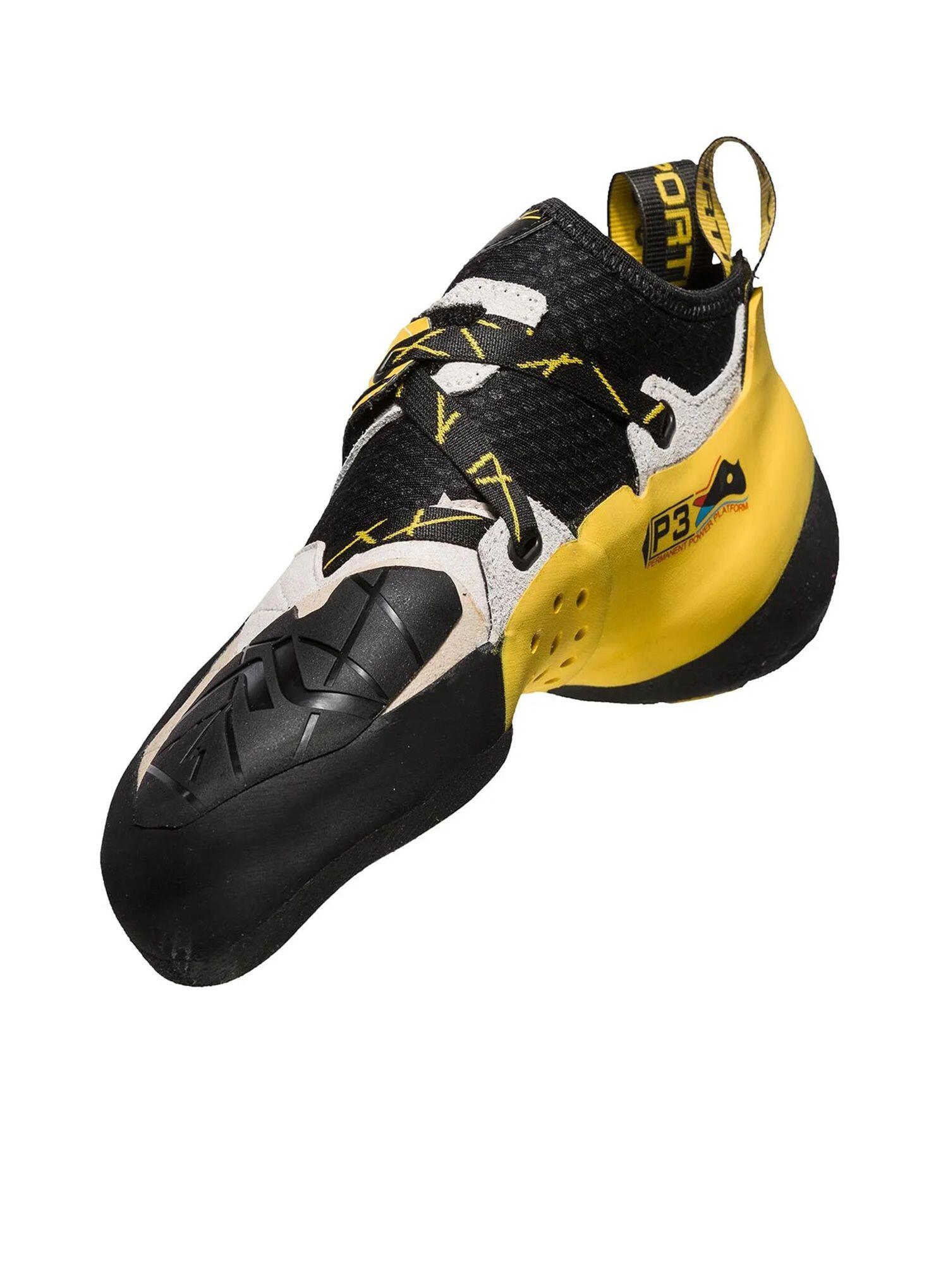 La Sportiva Solution zapatilla de escalada hombre blanco/amarillo suela XS Grip2 5/7