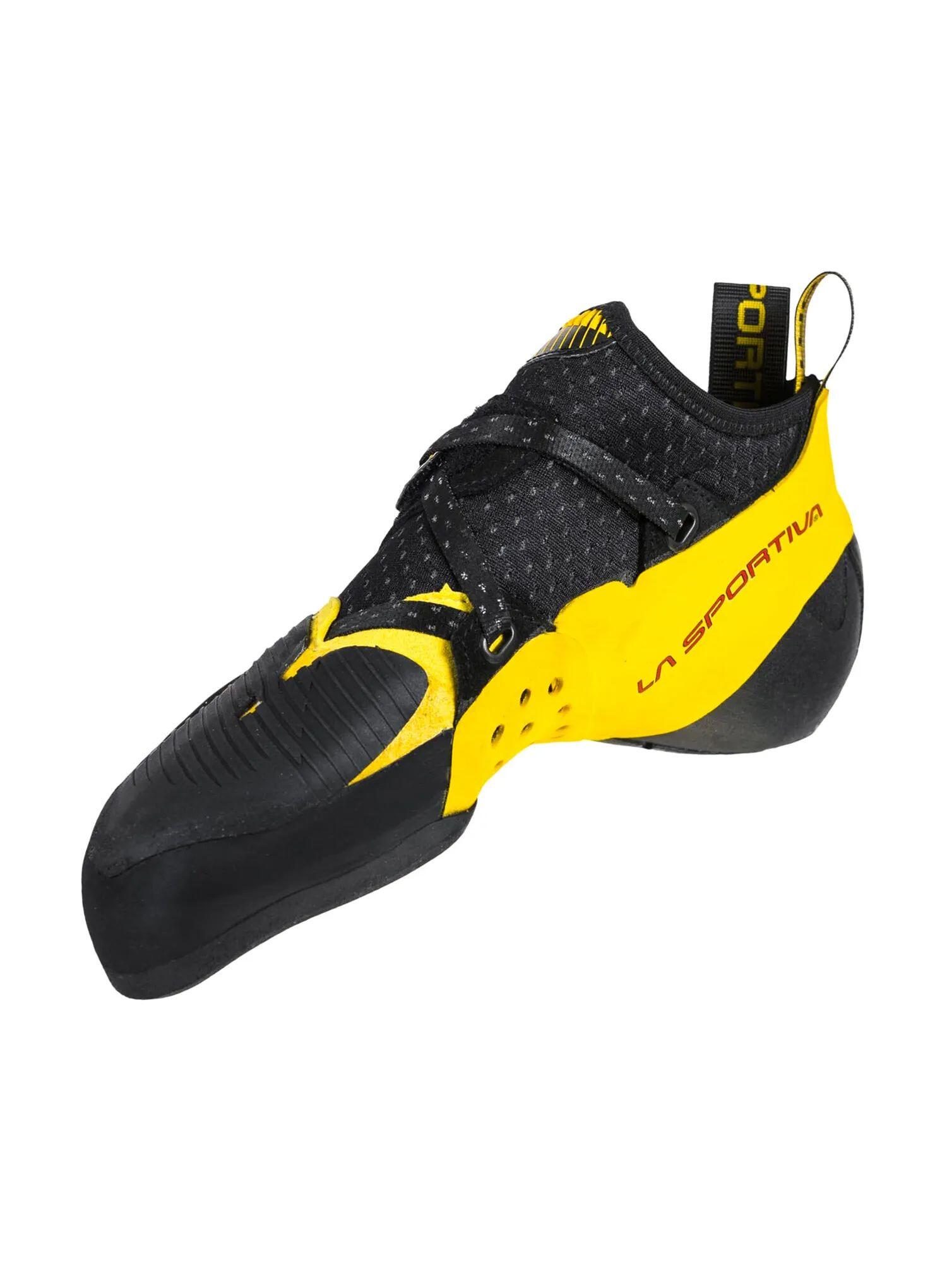 La Sportiva Solution Comp chausson escalade noir/jaune semelle Vibram XS‑Grip2 5/6