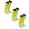 Unisex Fotbal Ciorapi C164 Galben Fluorescent 3 Pairs