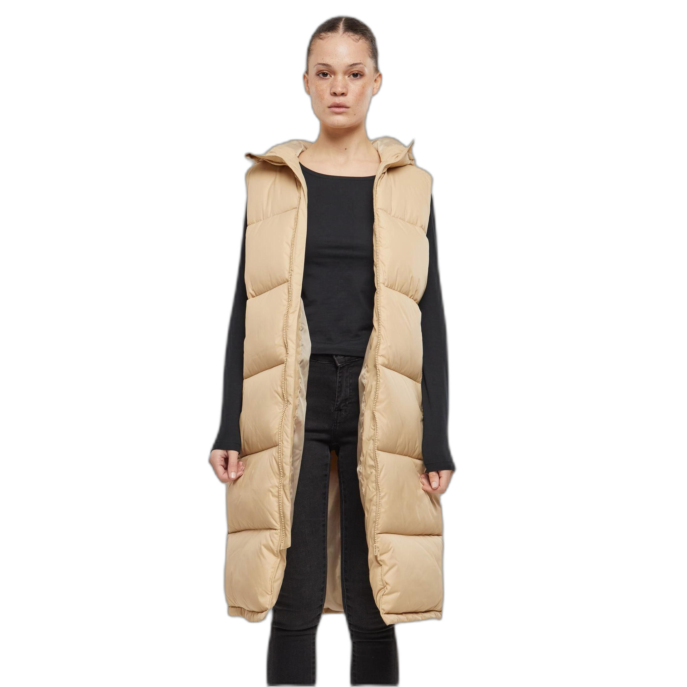 URBAN CLASSICS Long hooded sleeveless puffer jacket for women Urban Classics