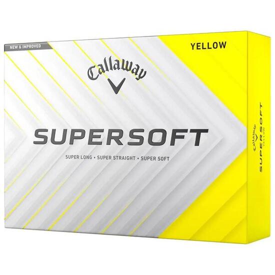 Confezione da 12 palline da golf Callaway Supersoft Giallo Nuovo