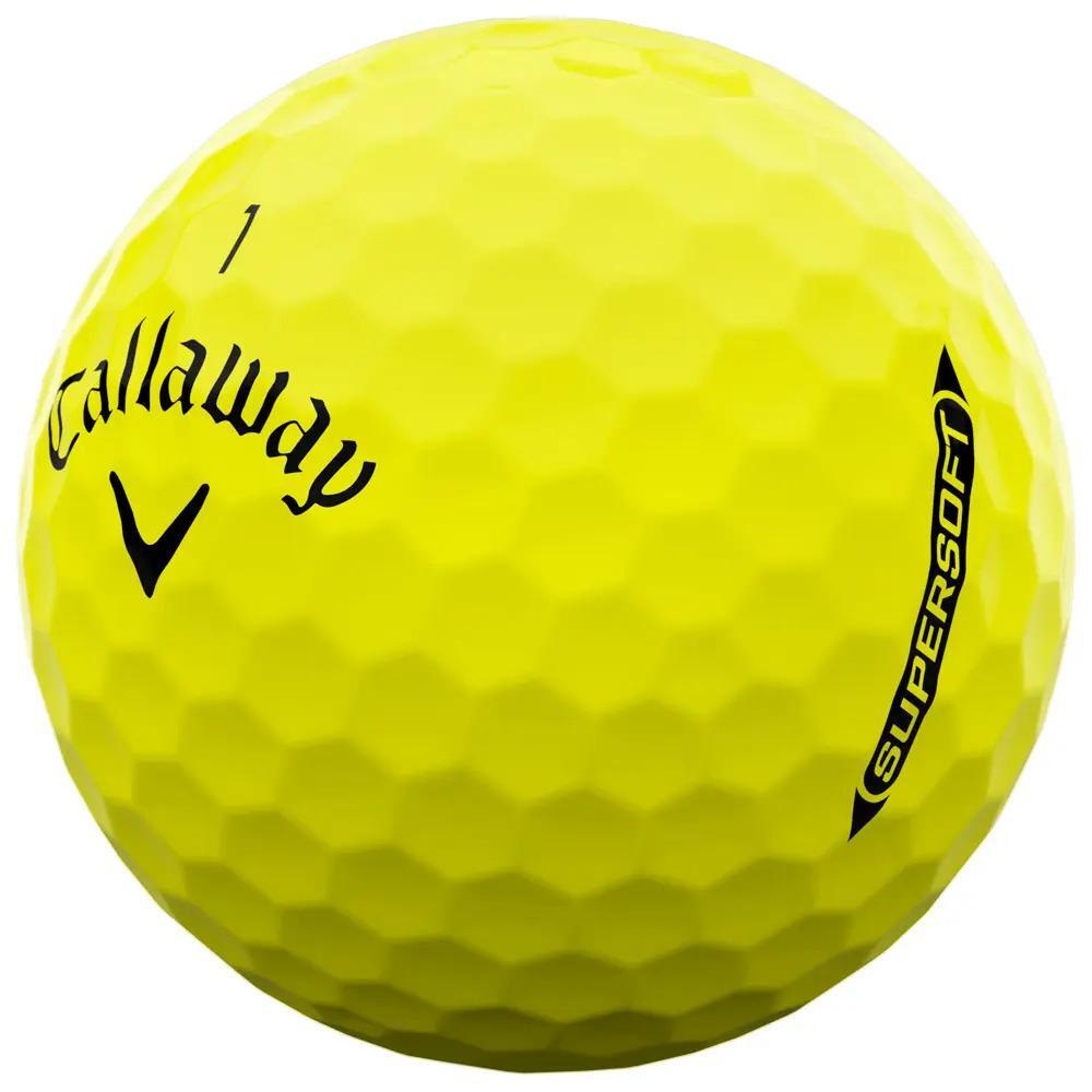 Caja de 12 Pelotas de golf Callaway Supersoft Amarillo Nuevo 3/4