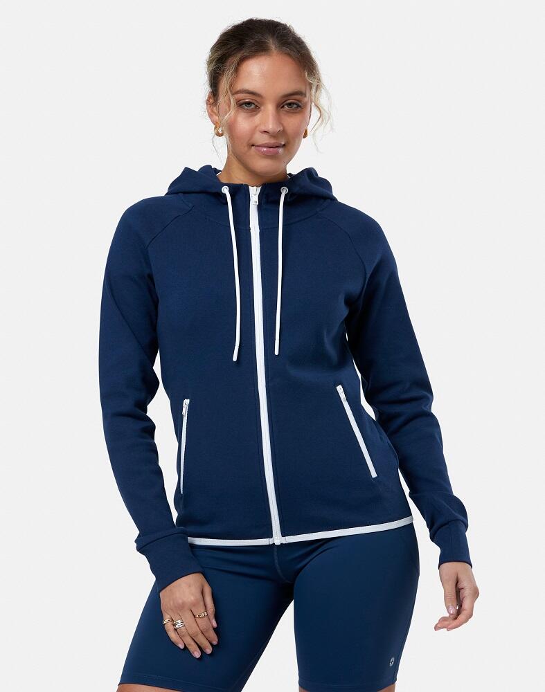 Gym + Coffee Chill Full Zip Women's Hoodie - Petrol Blue 4/4
