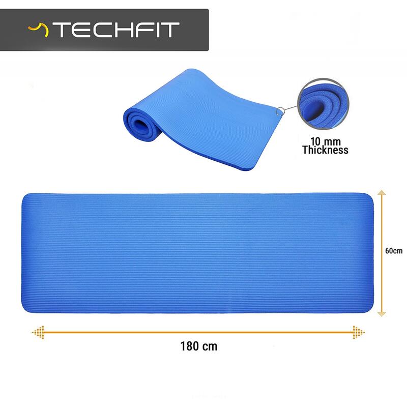 Saltea pentru exercitii yoga/fitness TECHFIT Albastru, Usoara, Confortabila, Gro