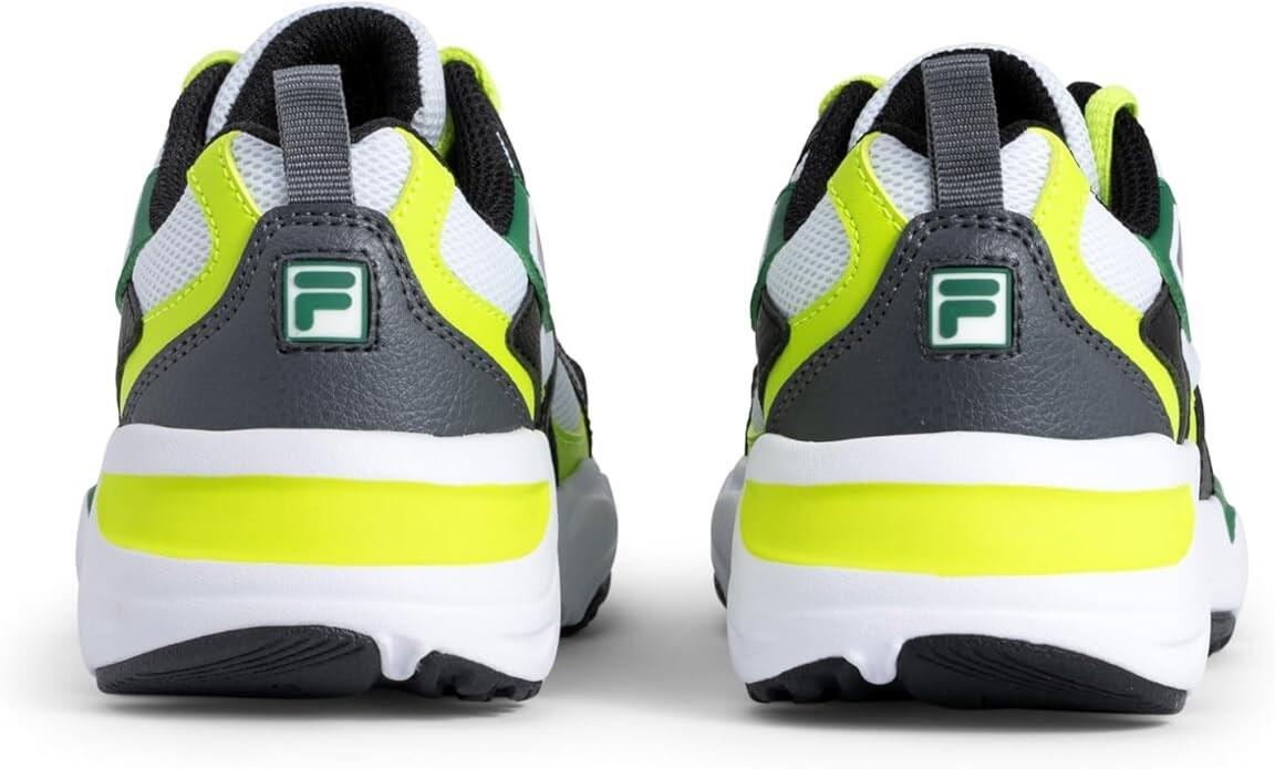 Scarpe bambino fila ray tracer - bianco/nero/giallo fluo 2/6
