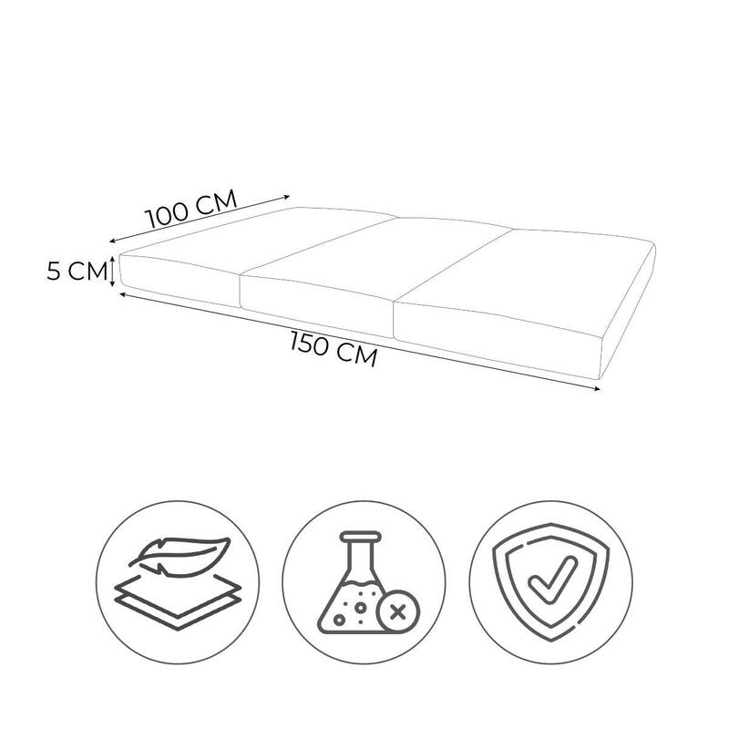 Saltea Gimnastică pentru Copii 150x100x5 cm – 3 Părți