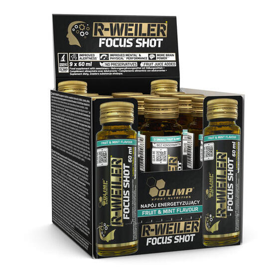 Pre-workout en shot - R-Weiler Focus Shot - Fruits et Menthe Pack de 9