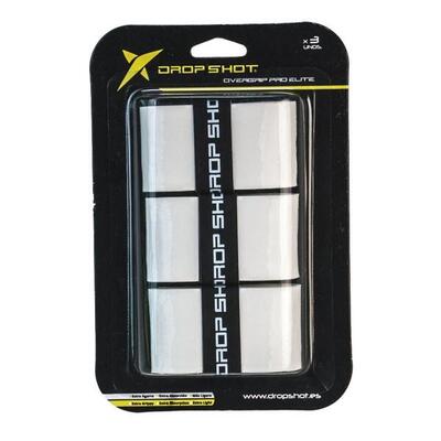 Pack of 3 white drop shot pro elite overgrips