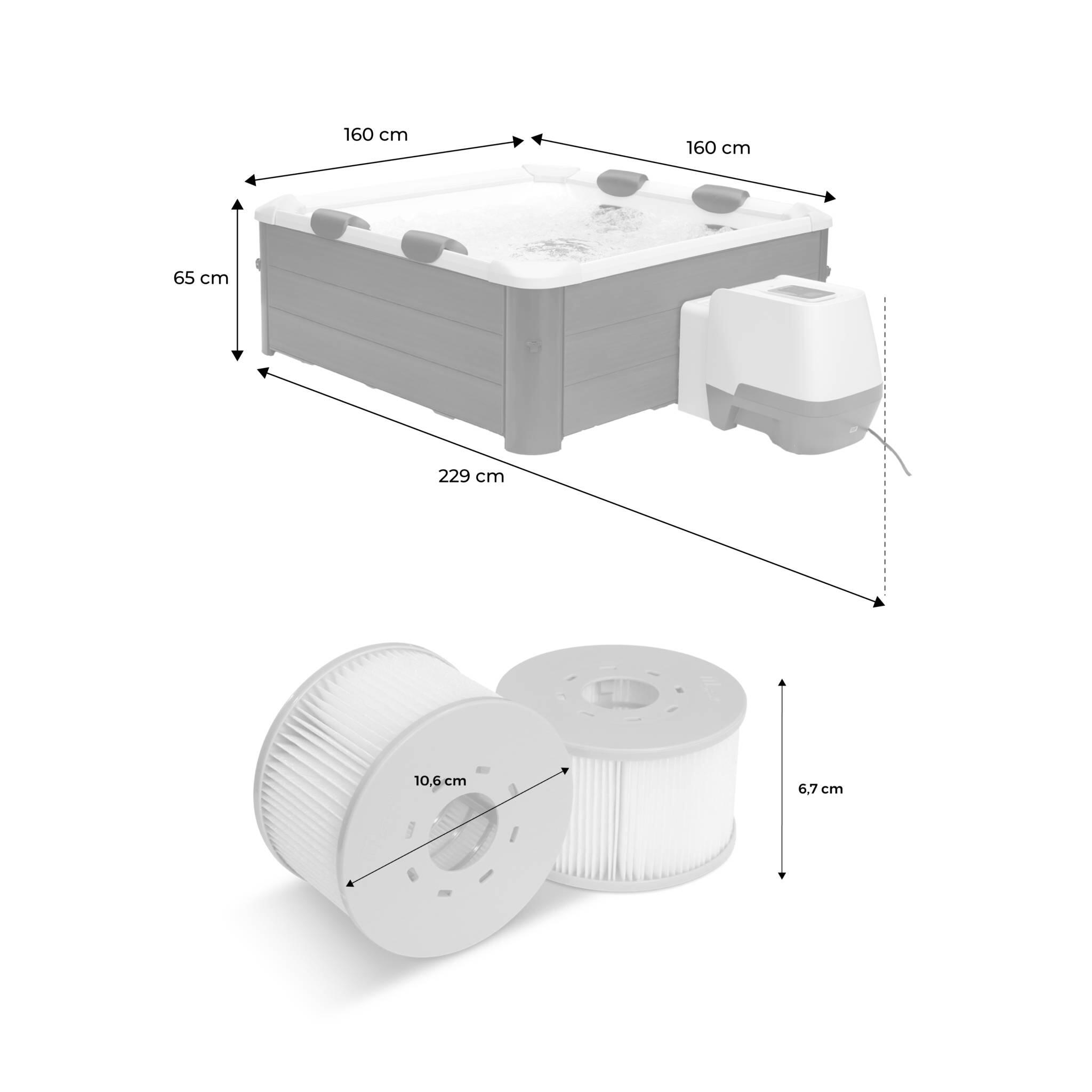 Spa rigide 6 places hydromassages Amber 160cm + 8 filtres | sweeek 4/5