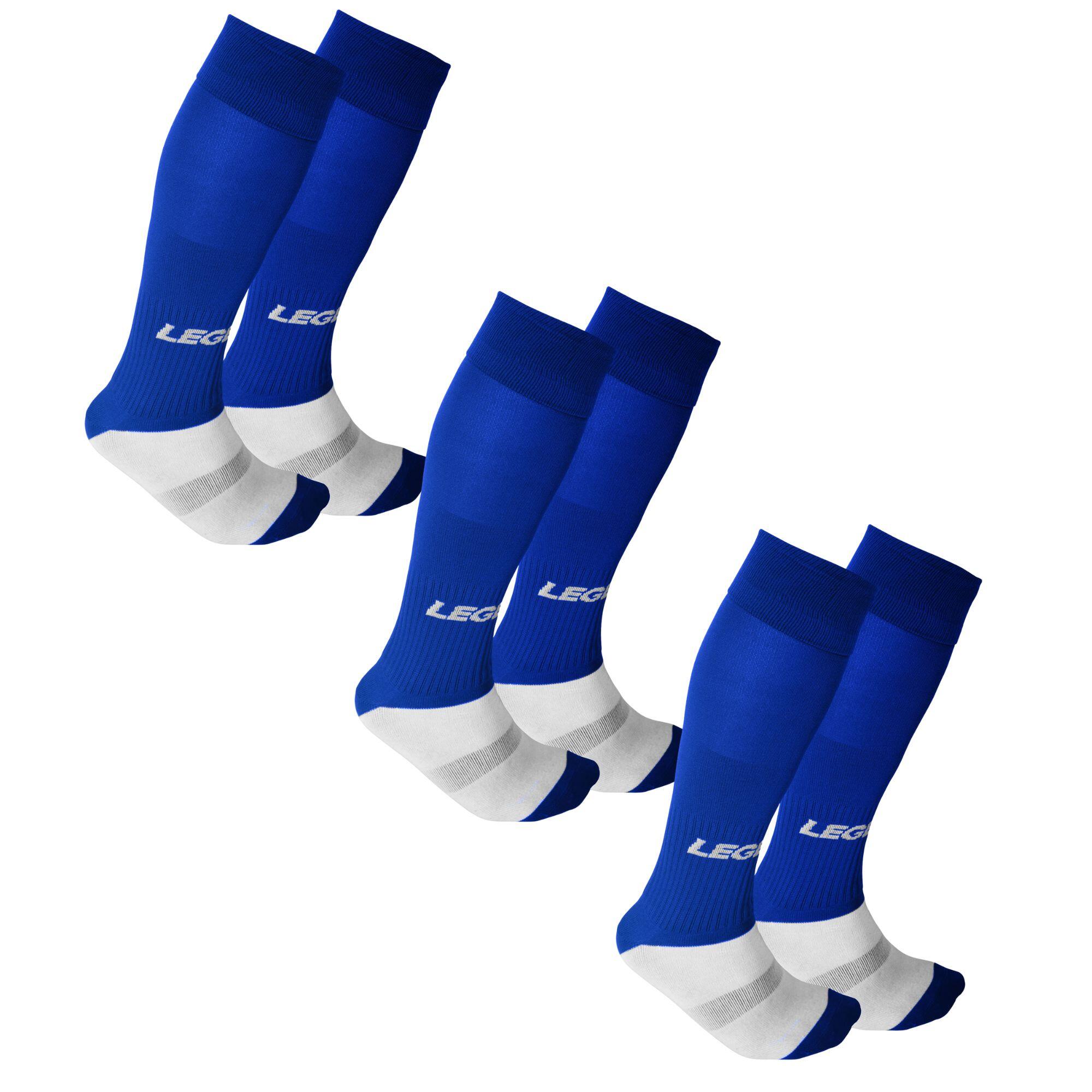 Legea - Chaussettes De Football Mondial, Lot De 3 Paires - Chaussettes - Blanc|bleu - 26/36 - Decathlon