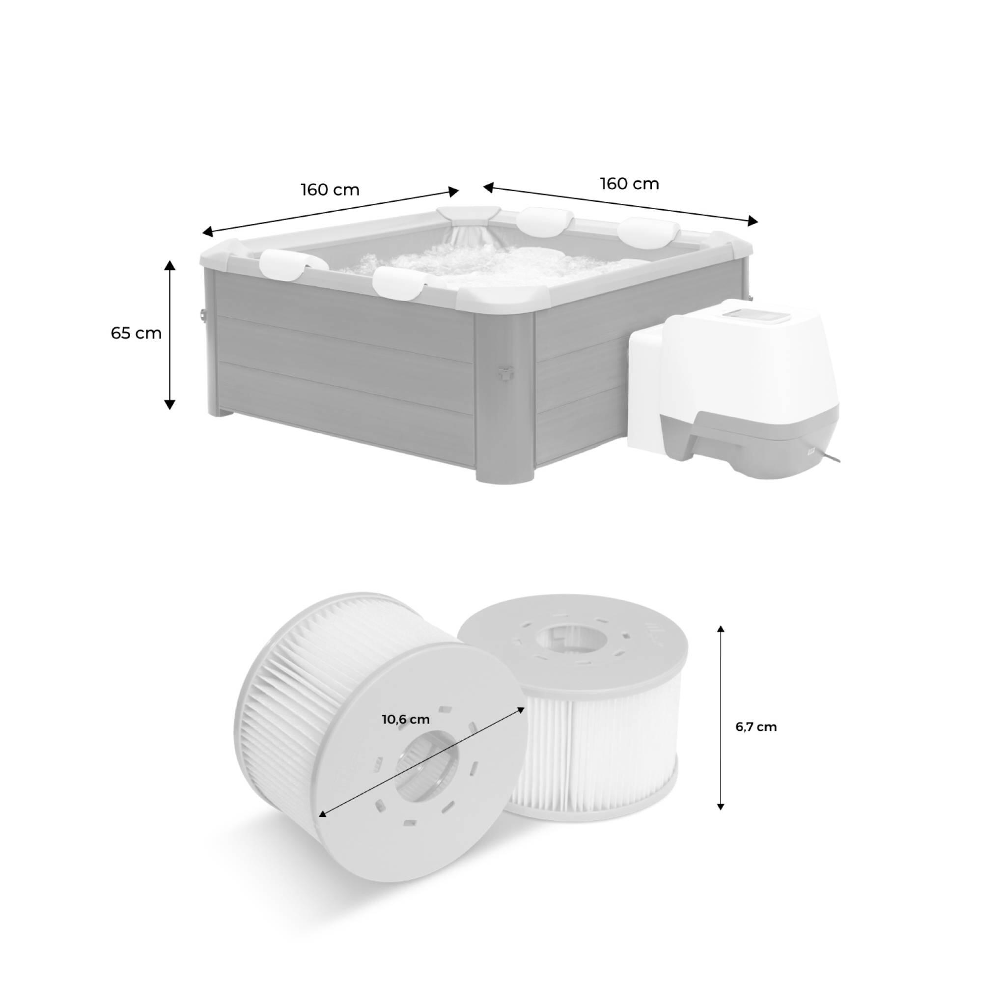 Spa rigide 6 places hydromassages Sapphire 160cm + 8 filtres| sweeek 5/5