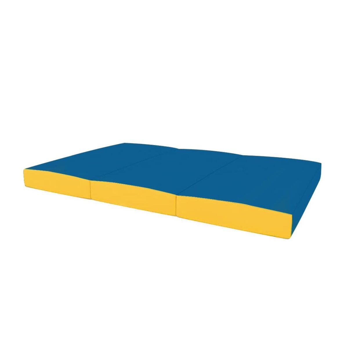 Gymnastikmatratze 150х100х5 cm dreiteilig - blau-gelb 2/5