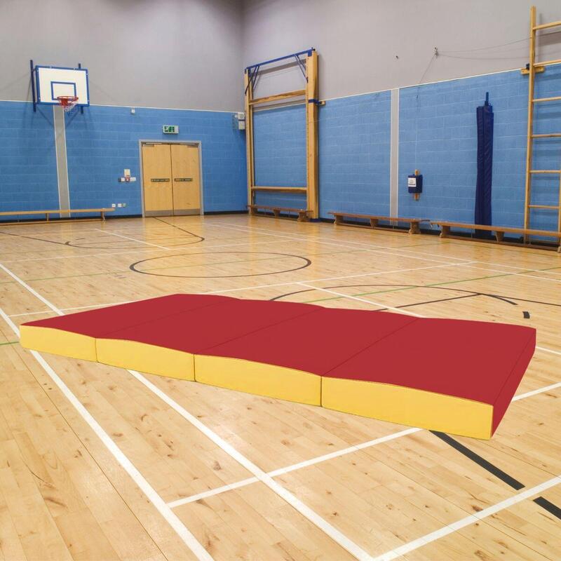 Saltea de gimnastică Gamma 200x100x5 cm (4 pliuri), roșu-galben