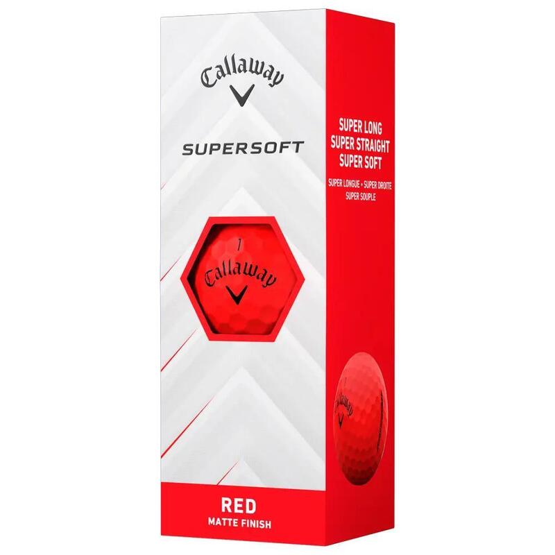 Boite de 12 Balles de Golf Callaway Supersoft Rouge New