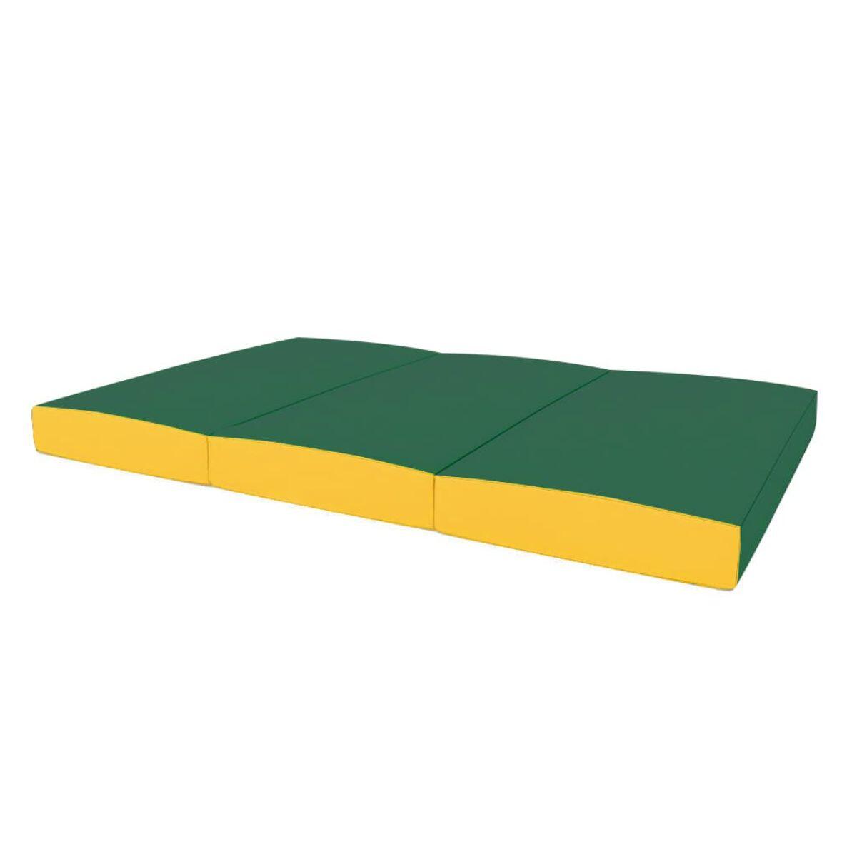 Unisex Gymnastik Fitness Matte Klappbar 3-Teilig 150x100x5cm Grün-Gelb 2/5