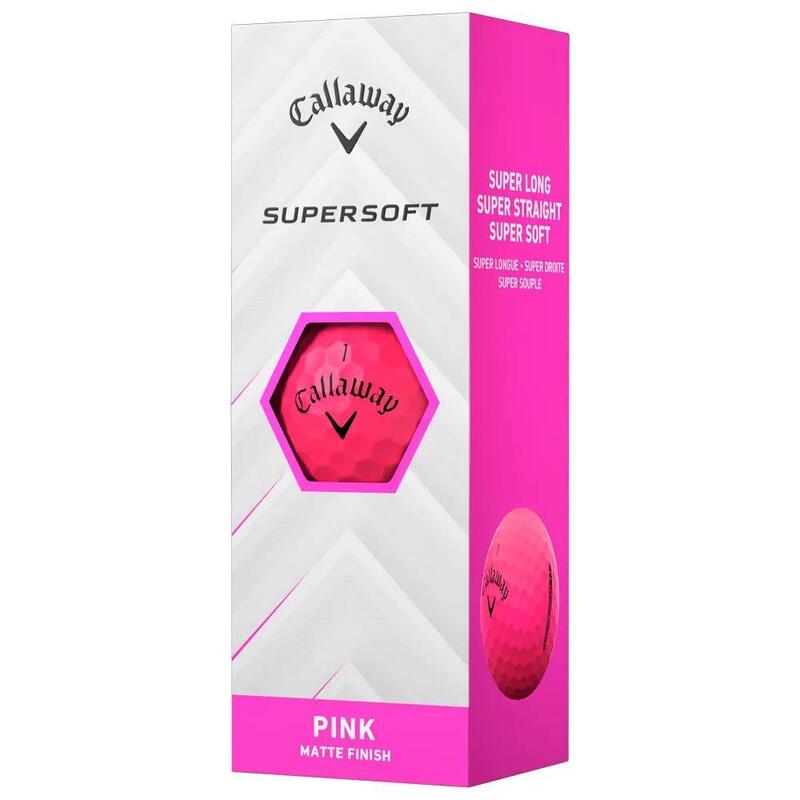 Boite de 12 Balles de Golf Callaway Supersoft Rose New