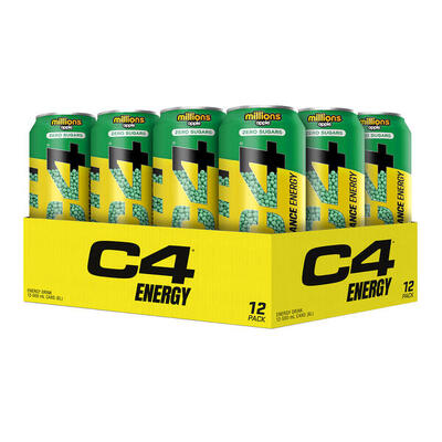 Energiedrankjes - pak c4 energiedrank (12x500ml) - millions apple