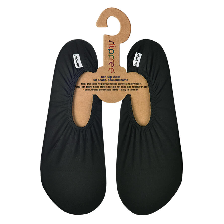 SLIPFREE Adult Black Non-Slip Lightweight Swim Shoes