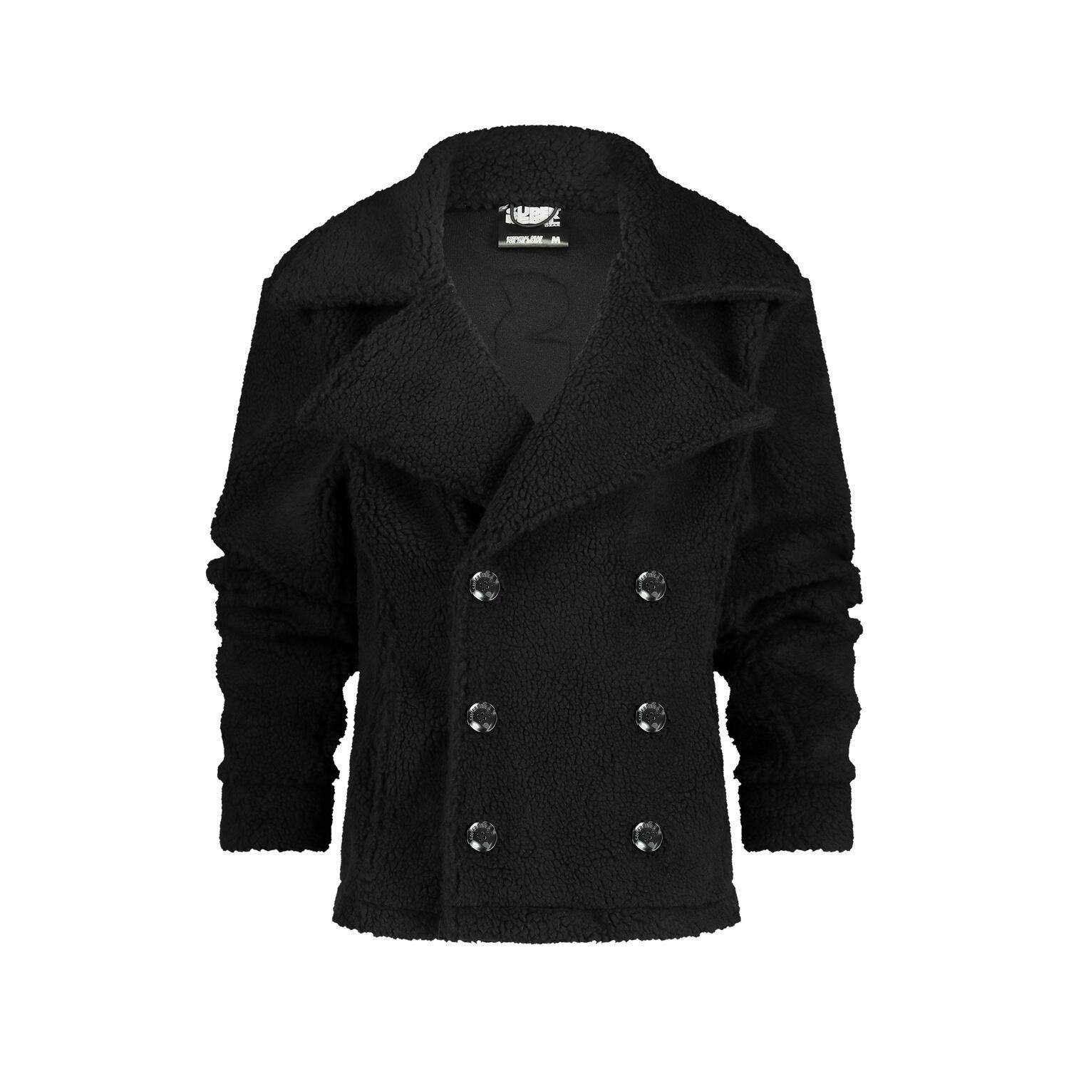 JOE_ – Cappotto teddy uomo – Nero – Lungo – Caldo – Antivento – Stile urbano 1/4