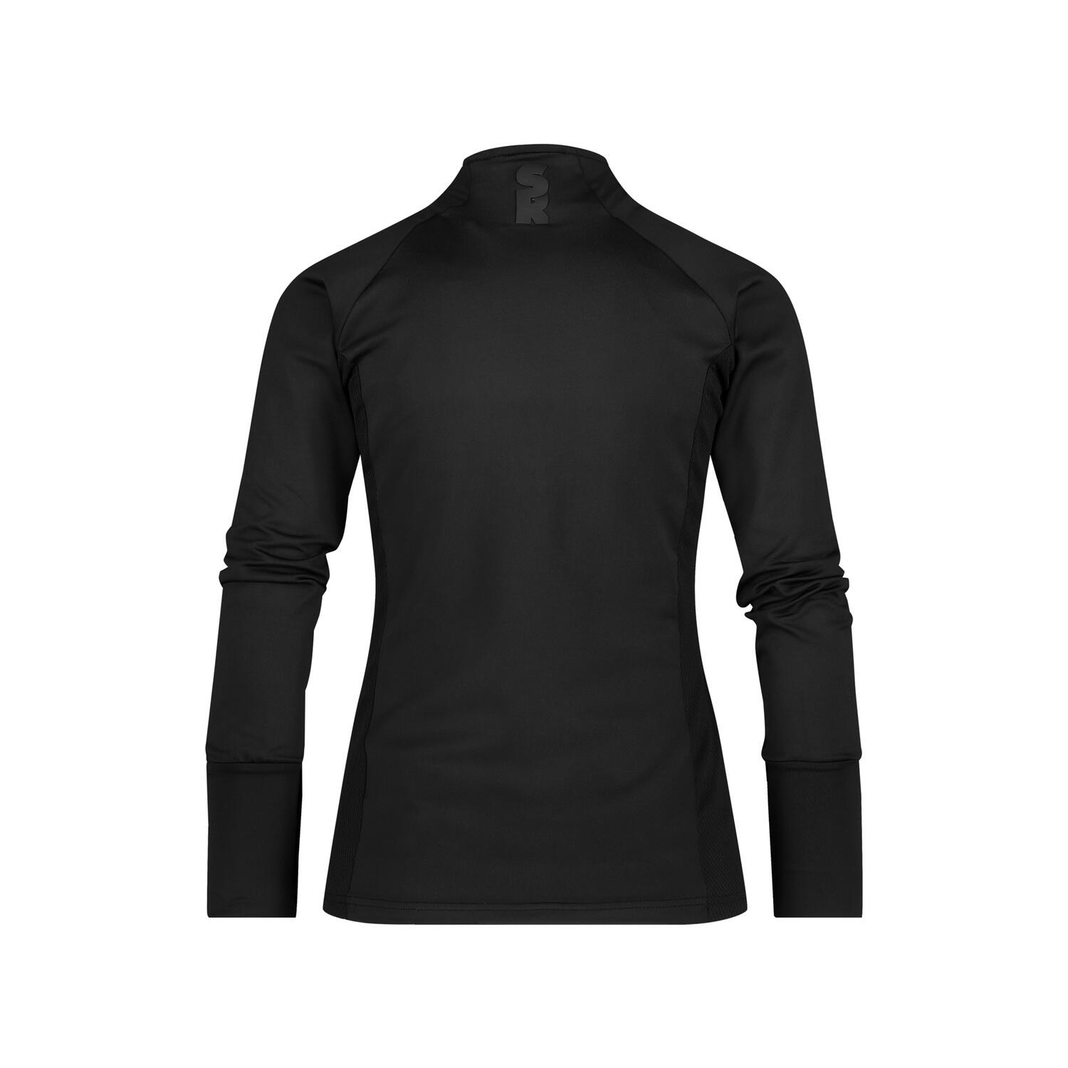 GRACE_ – Maglia sportiva donna – Nera – Mezza zip – Slim fit – Traspirante 2/4