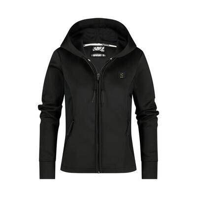 OLIVIA_ – Felpa sportiva donna – Nera – Cappuccio – Elasticizzata – Traspirante