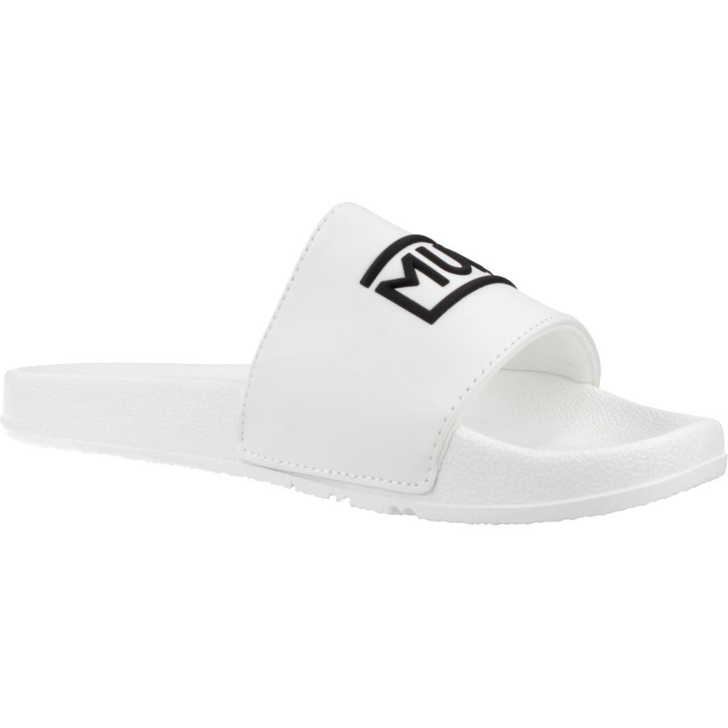 Claquettes Munich Modèle Flat Slider D Logo Wh Couleur Blanc 5/5