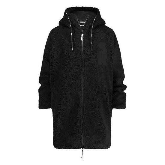 JOAN_ – Cappotto teddy donna – Nero – Lungo – In pile – Elegante – Stile casual