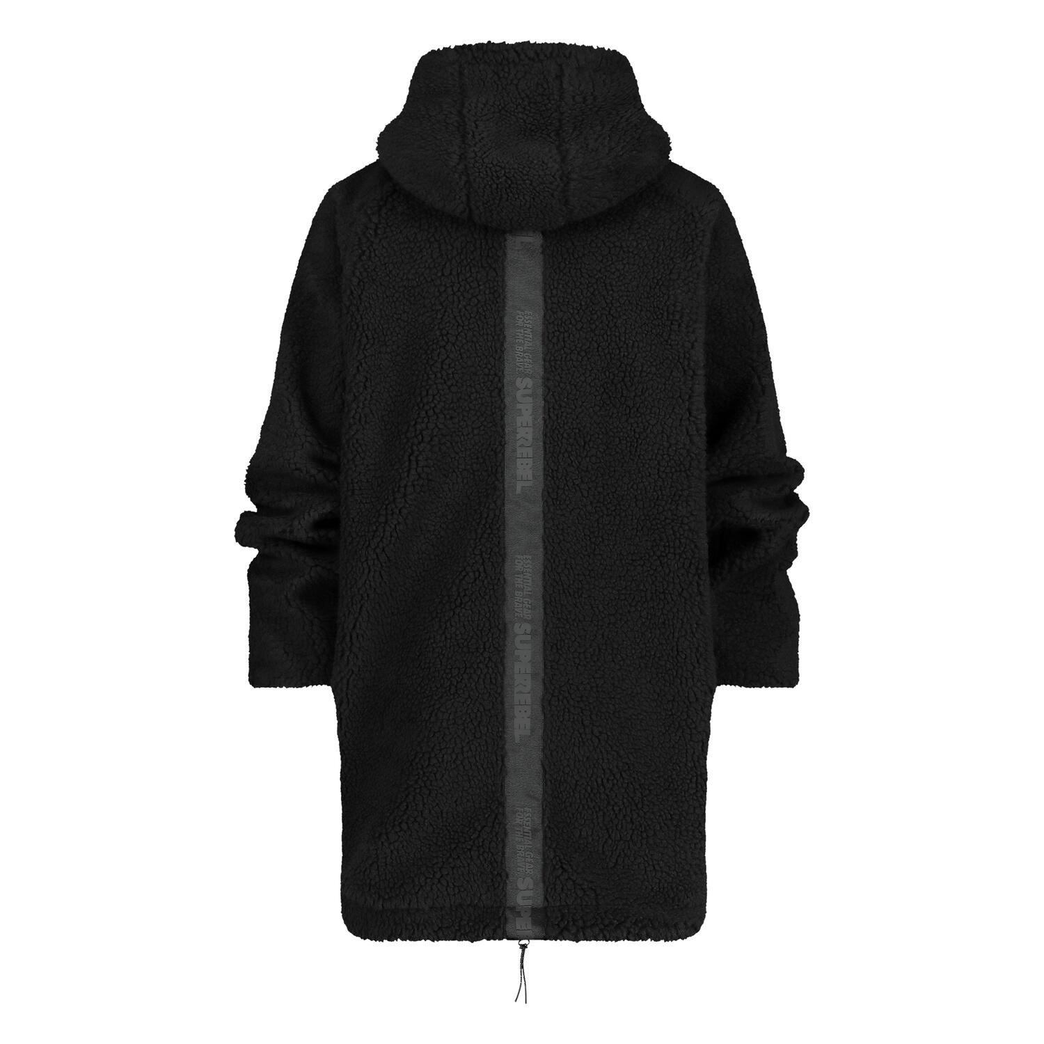 Cappuccio Cappotto Teddy Nero Lungo Cappotto Teddy Nero Outfit