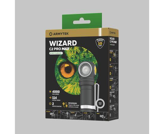 Lampe de Poche Multifonction, Armytek, Wizard C2 Pro Max, Aimant USB 3/4
