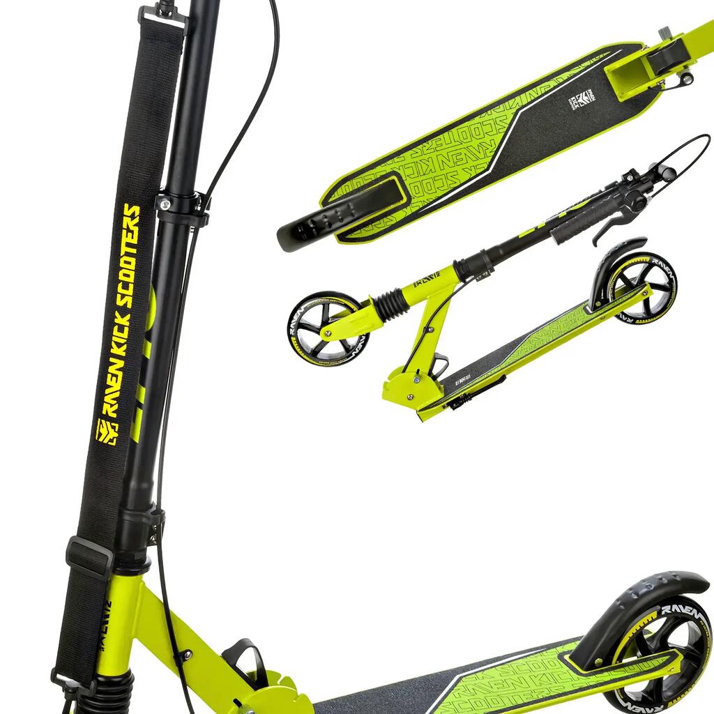Сгъваема тротинетка Raven Epic Lime 145mm със спирачка, амортисьор i звънец