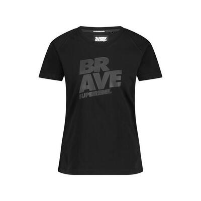 T-shirt met print – dames – zwart – amy_