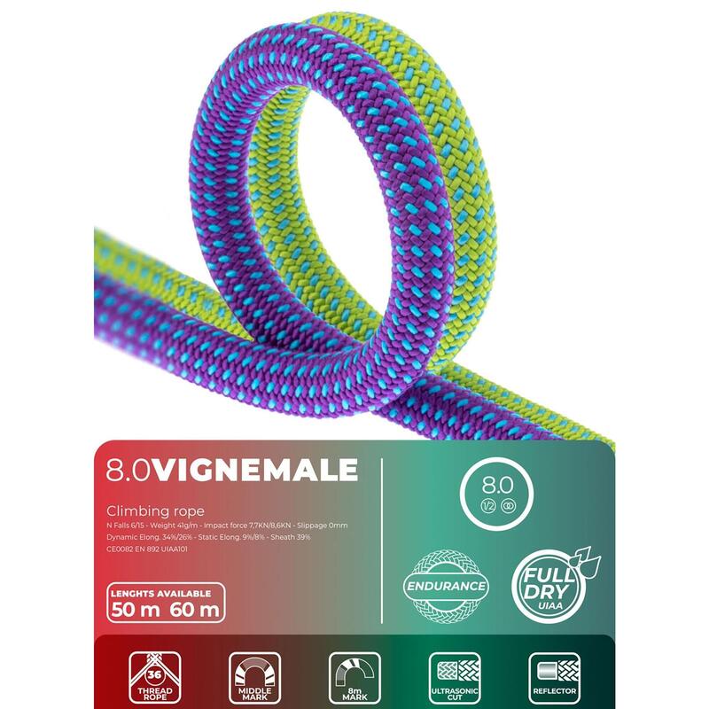 Coardă Escaladă Vignemale 8.0mm Full Dry 50m
