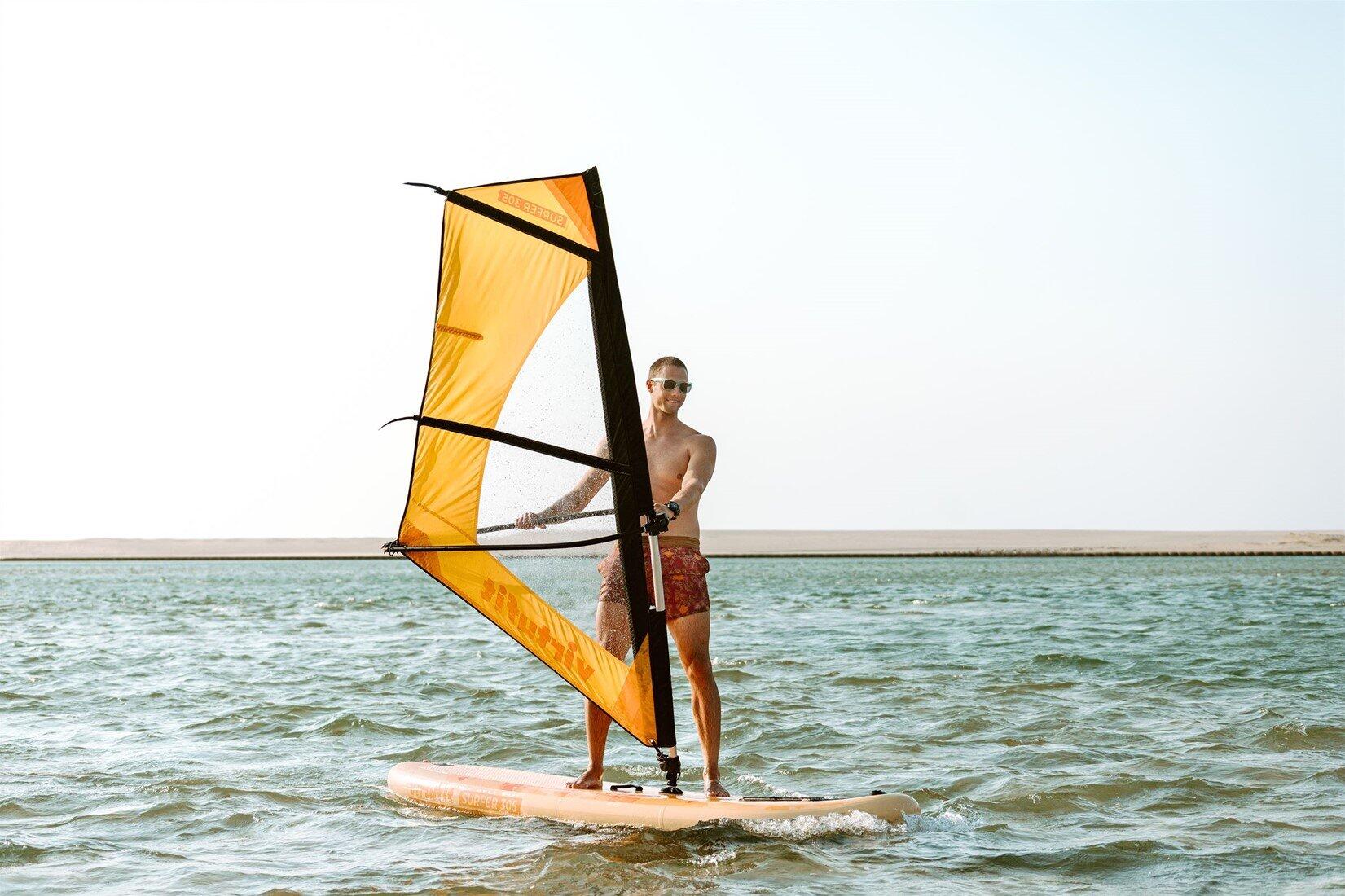 Tabla paddle surf - Surfer 305 - Naranja - Con vela de viento y accesorios 6/8