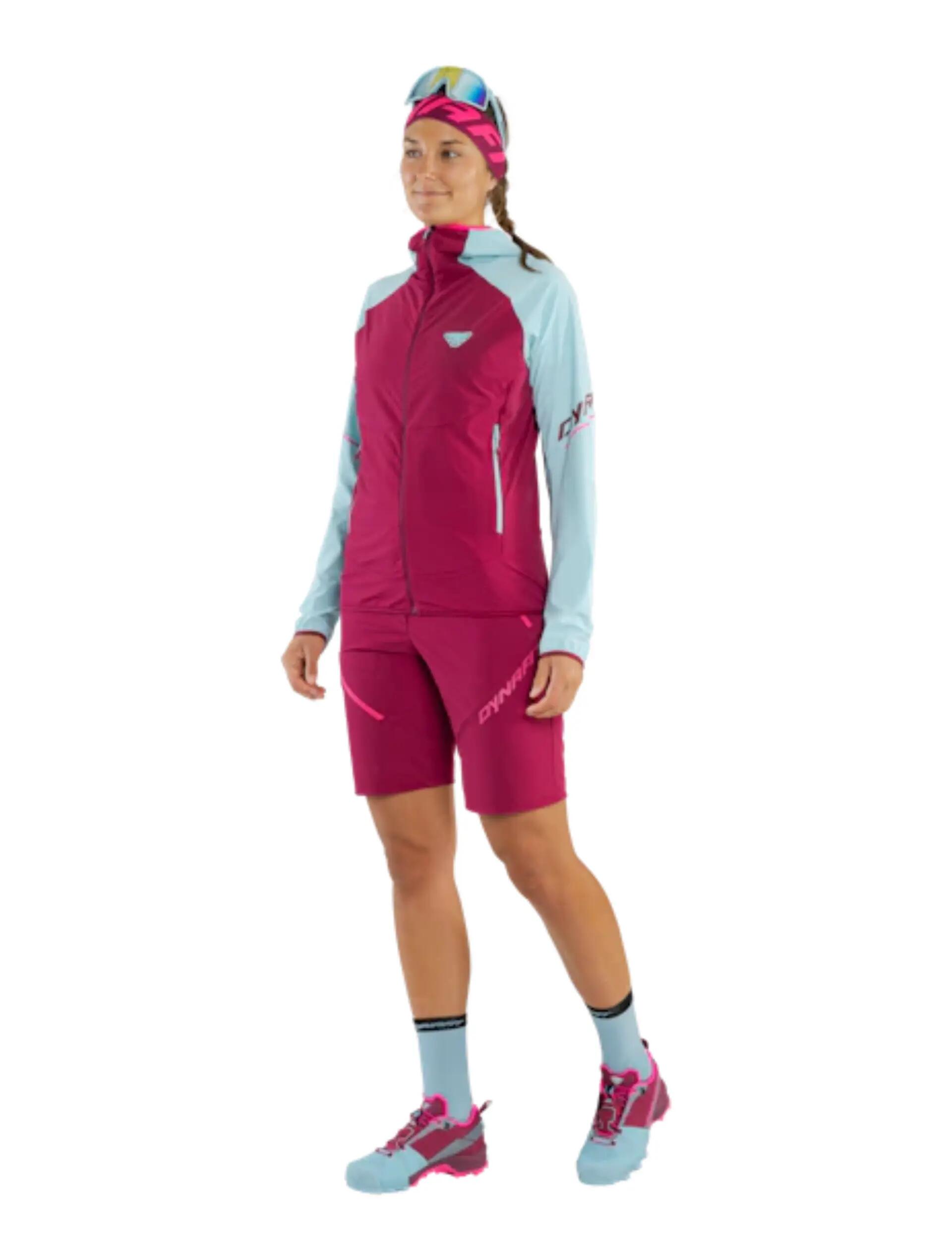 Giacca antivento Dynafit Transalper Dynastretch donna compatta blu/rosso taglia 2/3