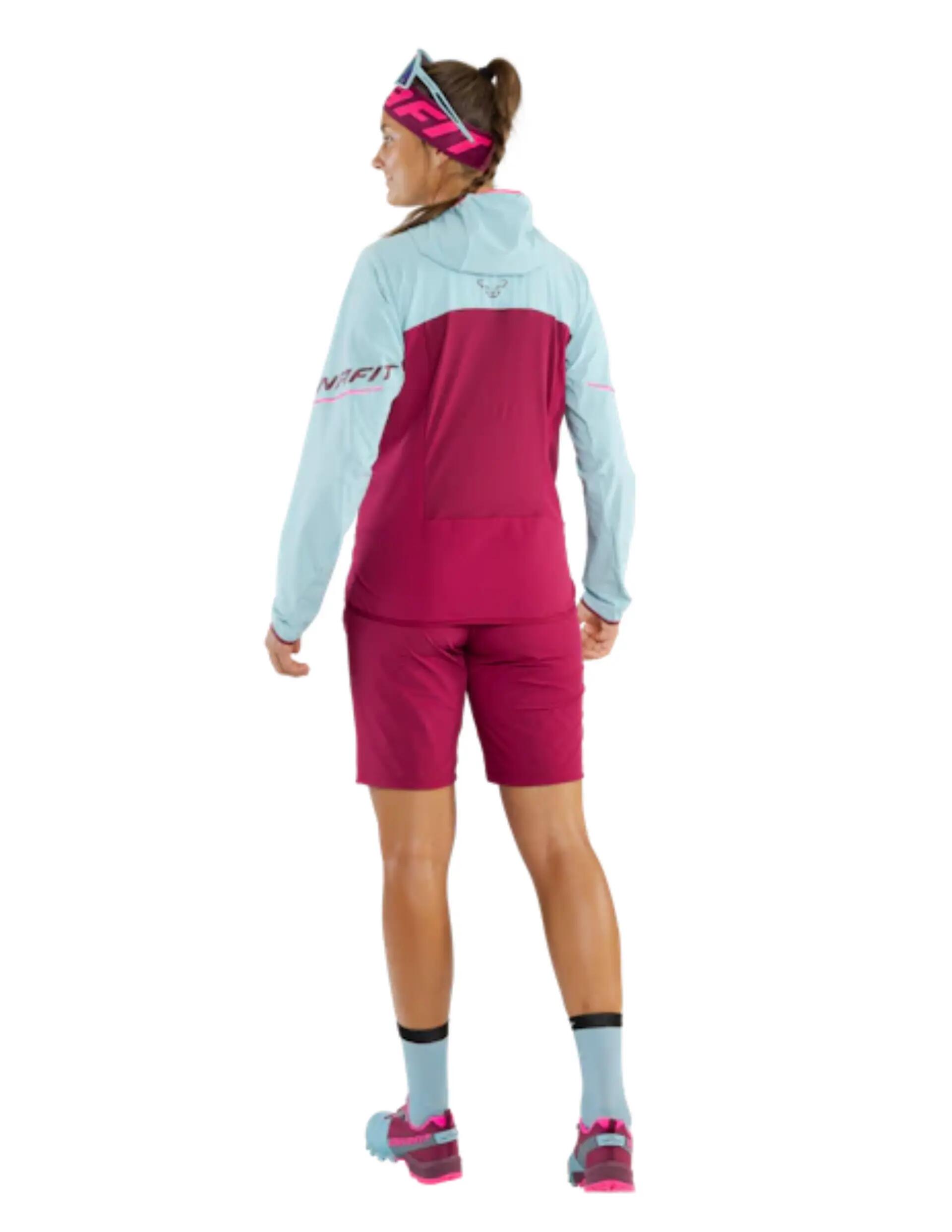Giacca antivento Dynafit Transalper Dynastretch donna compatta blu/rosso taglia 3/3