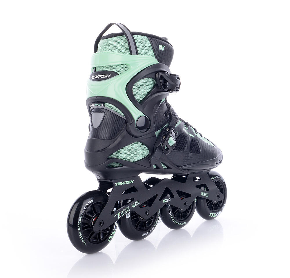 Ezza 90 – Femme – Rollers en ligne – Noir – Vert 2/7