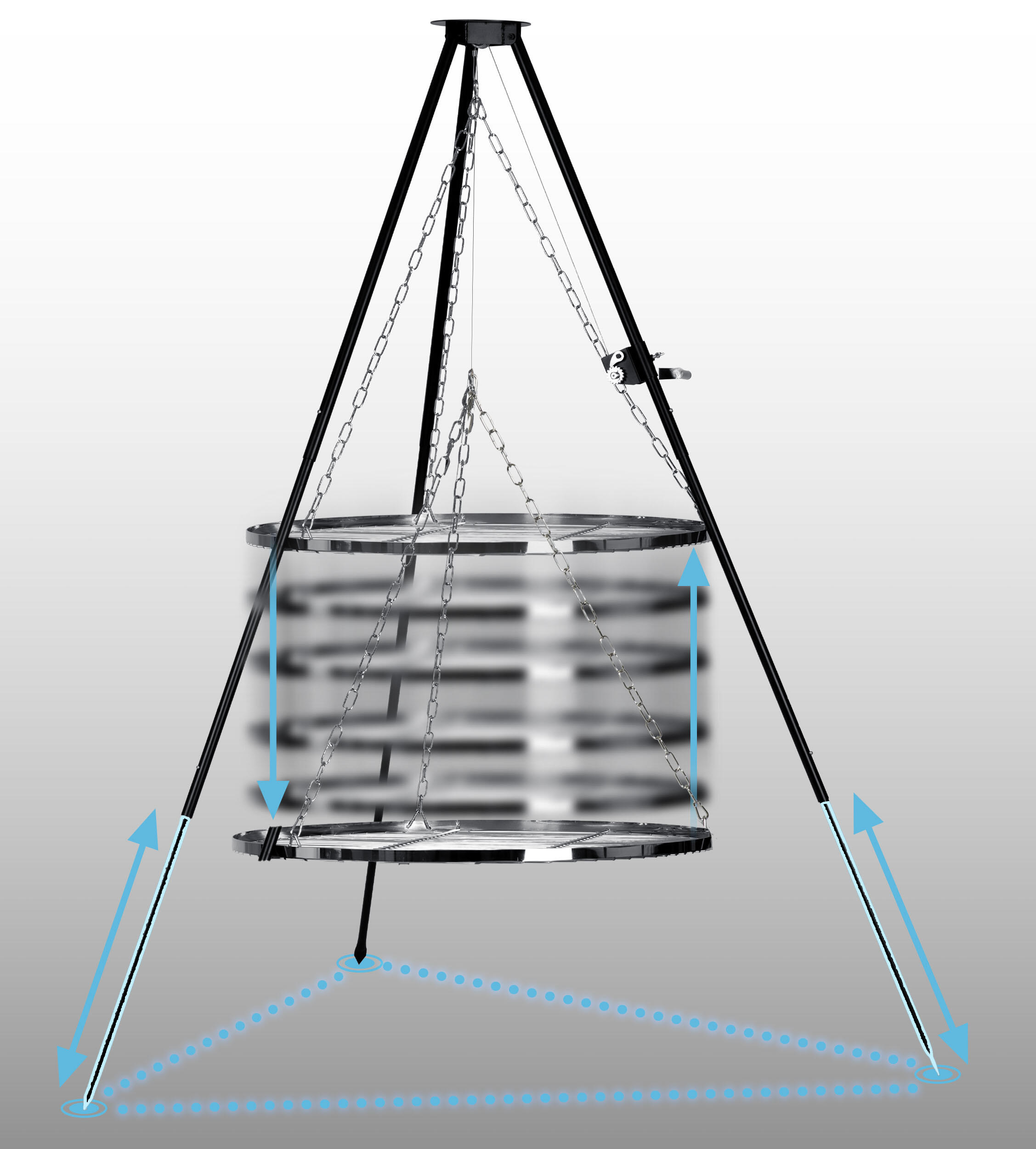 Palenisko na ognisko grill 80 cm ruszt stalowy trojnóg Berdsen BD-884 3/7