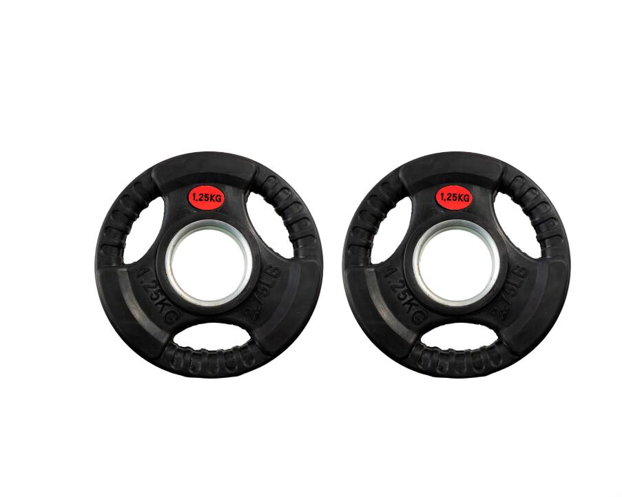 Conjunto 2 discos triplo agarre 1,25kg 50mm fitness tech