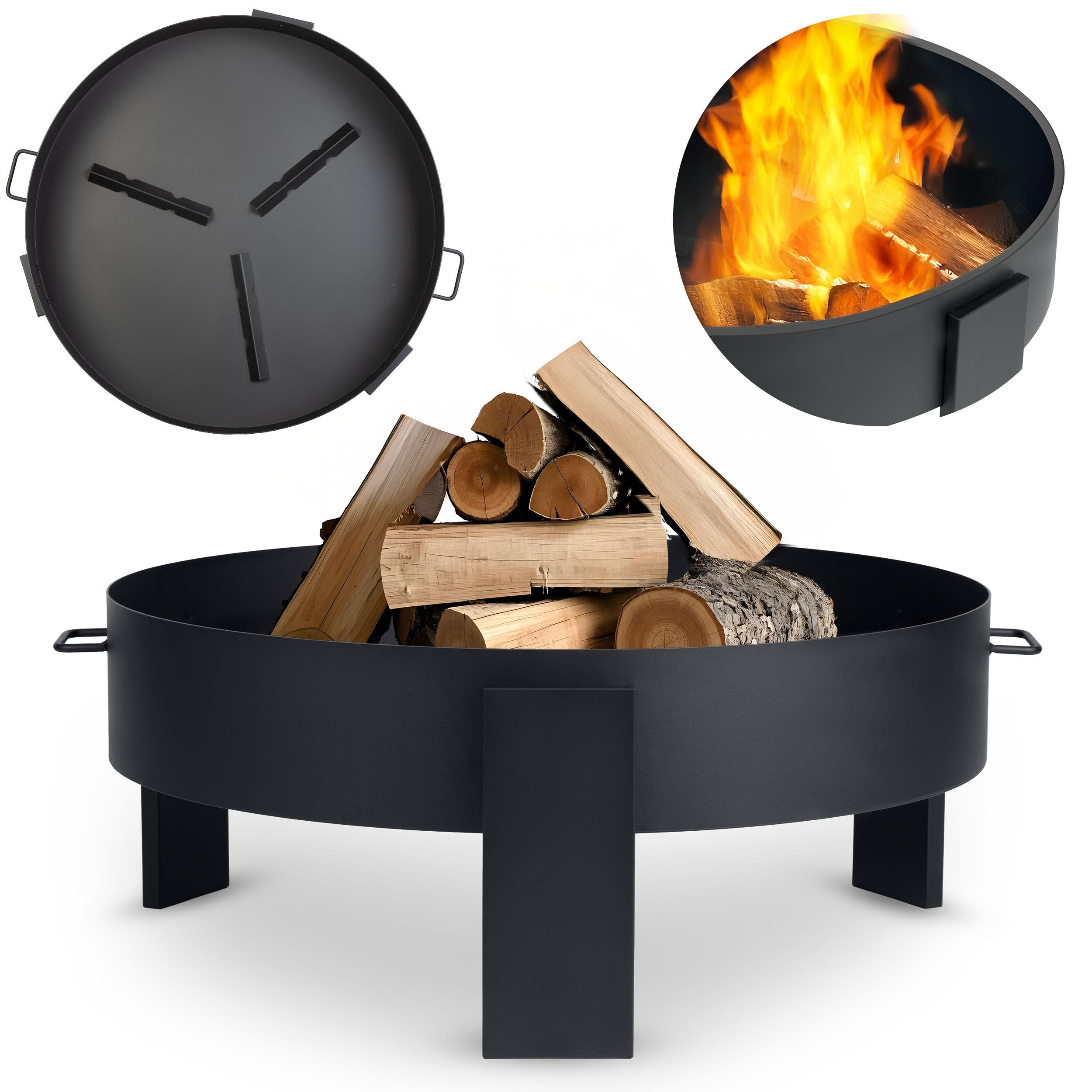 Palenisko z uchwytami ognisko grill 80 cm Berdsen BD-883 1/6