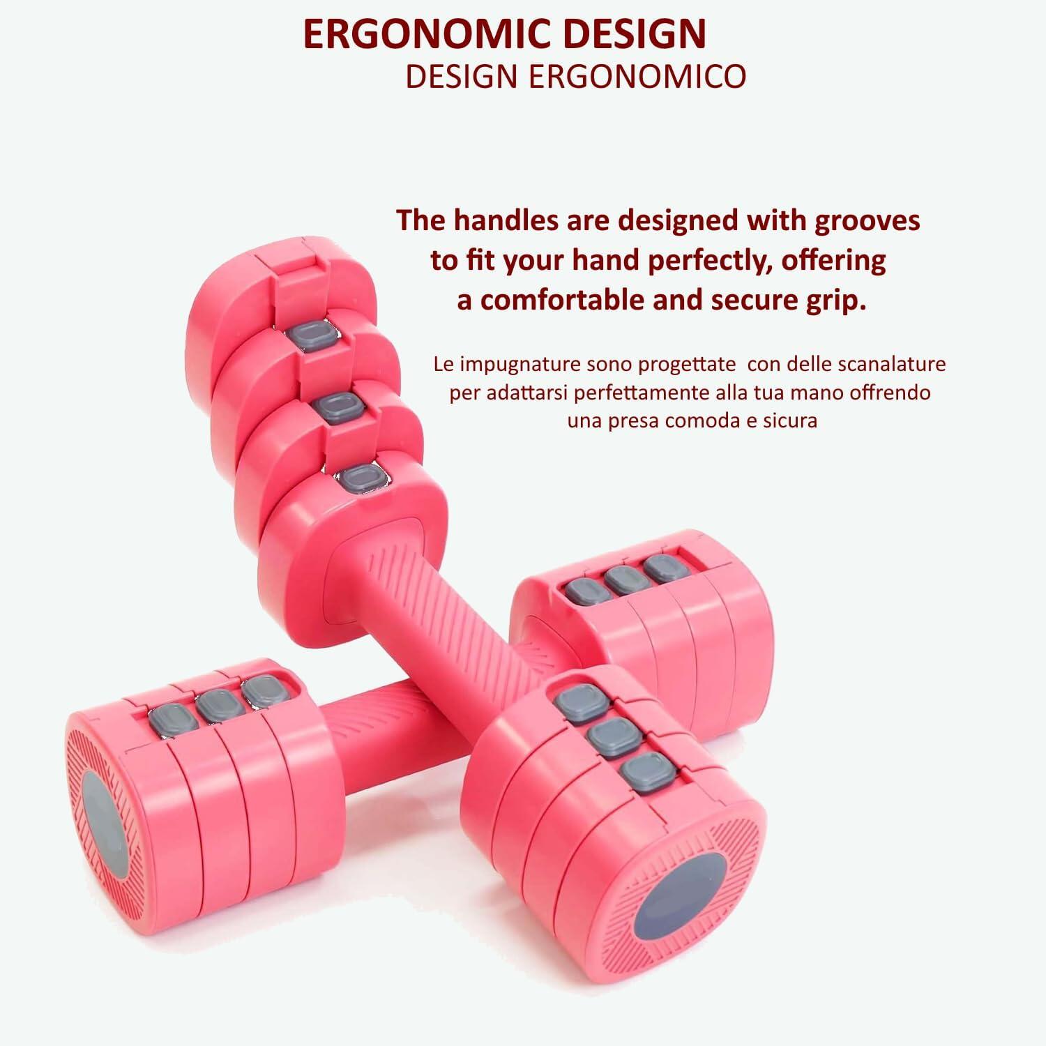 Set van 2 Verstelbare Dumbbells Roze FF 5/5