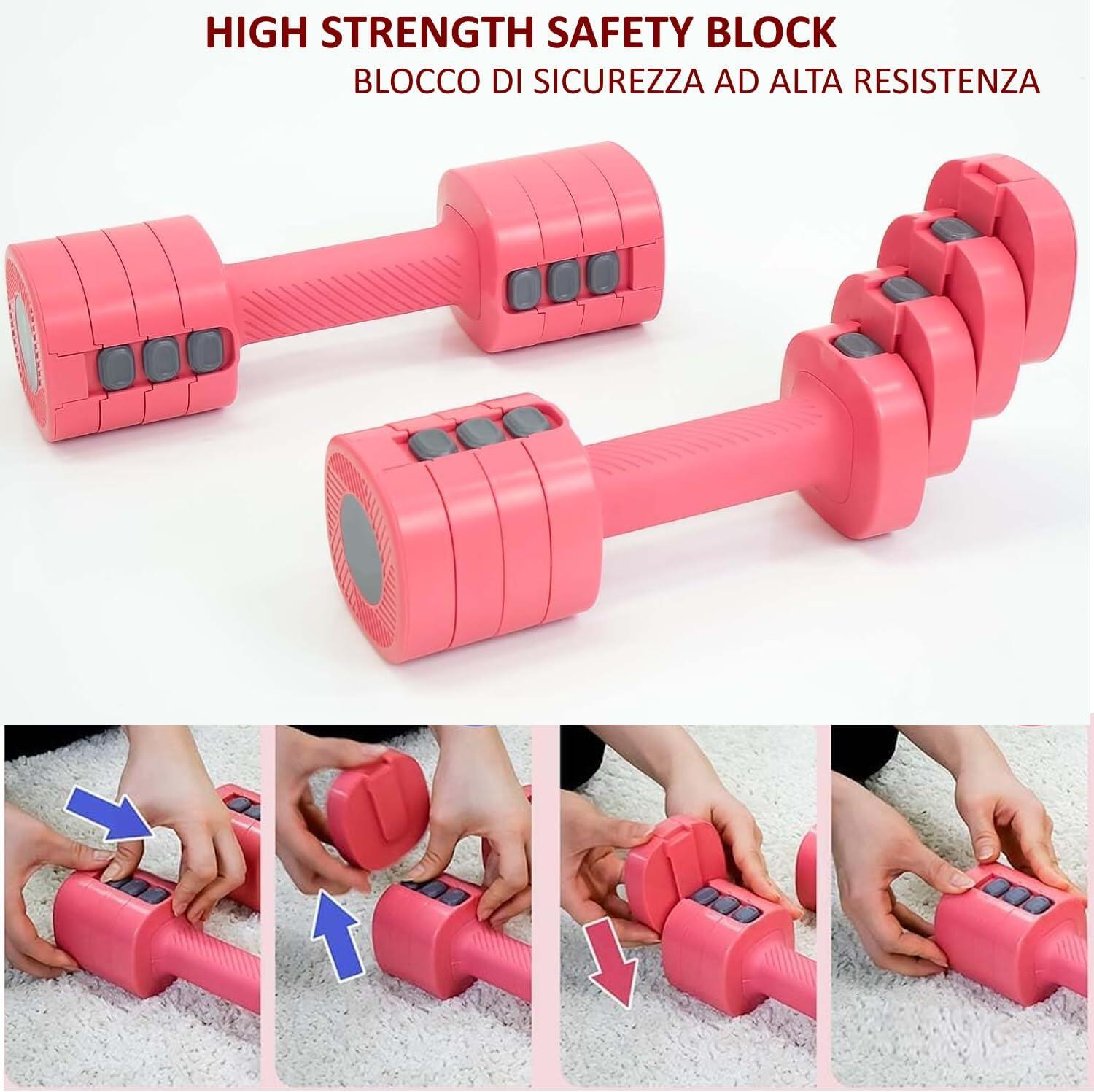 Set van 2 Verstelbare Dumbbells Roze FF 3/5
