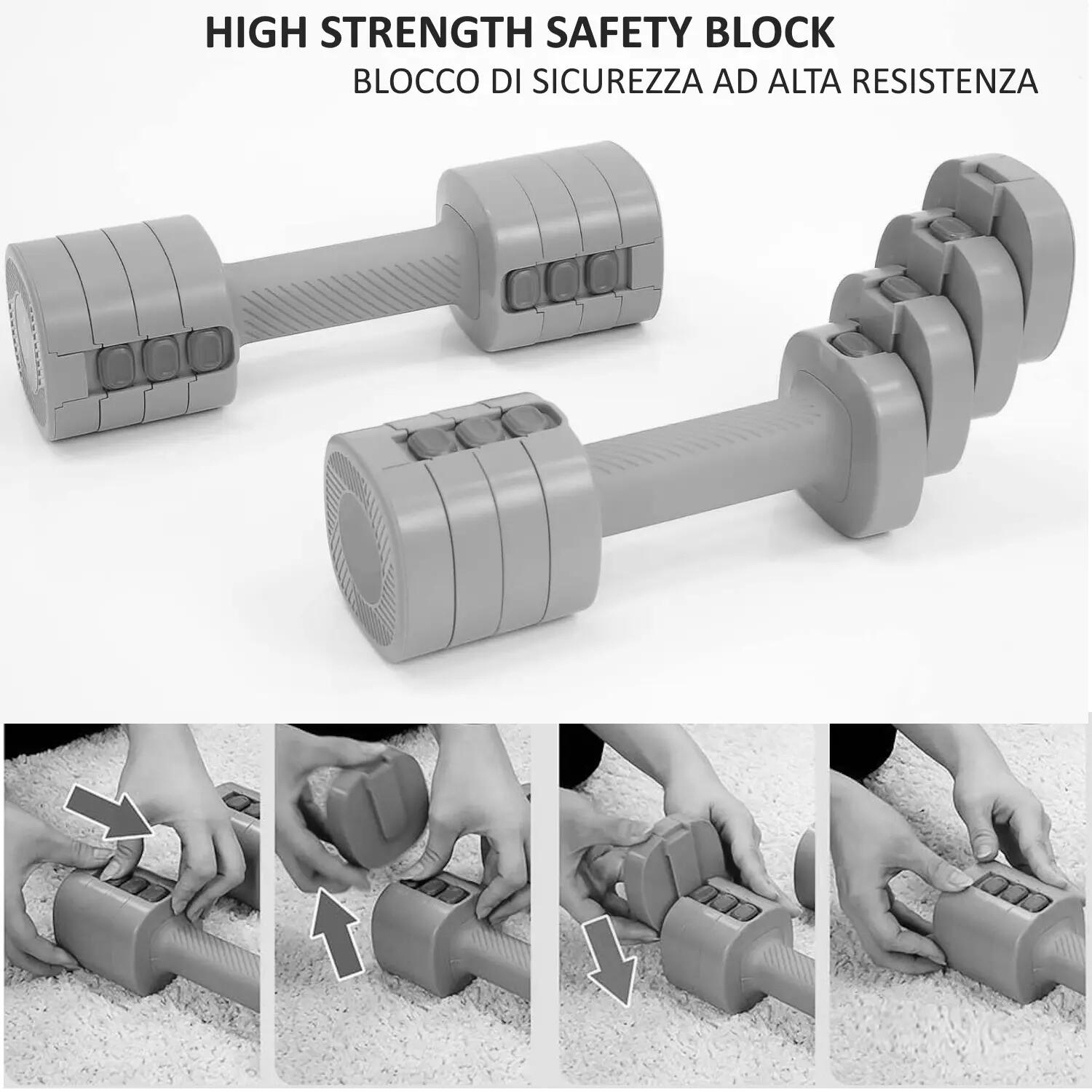 Verstelbare Dumbbellset 2 GEWICHTEN VAN 1 TOT 2,5 KG Zwart FF 2/6