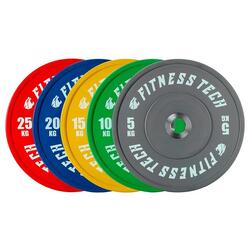 Lot 150KG Disques Bumper Compétition de 5KG à 25KG