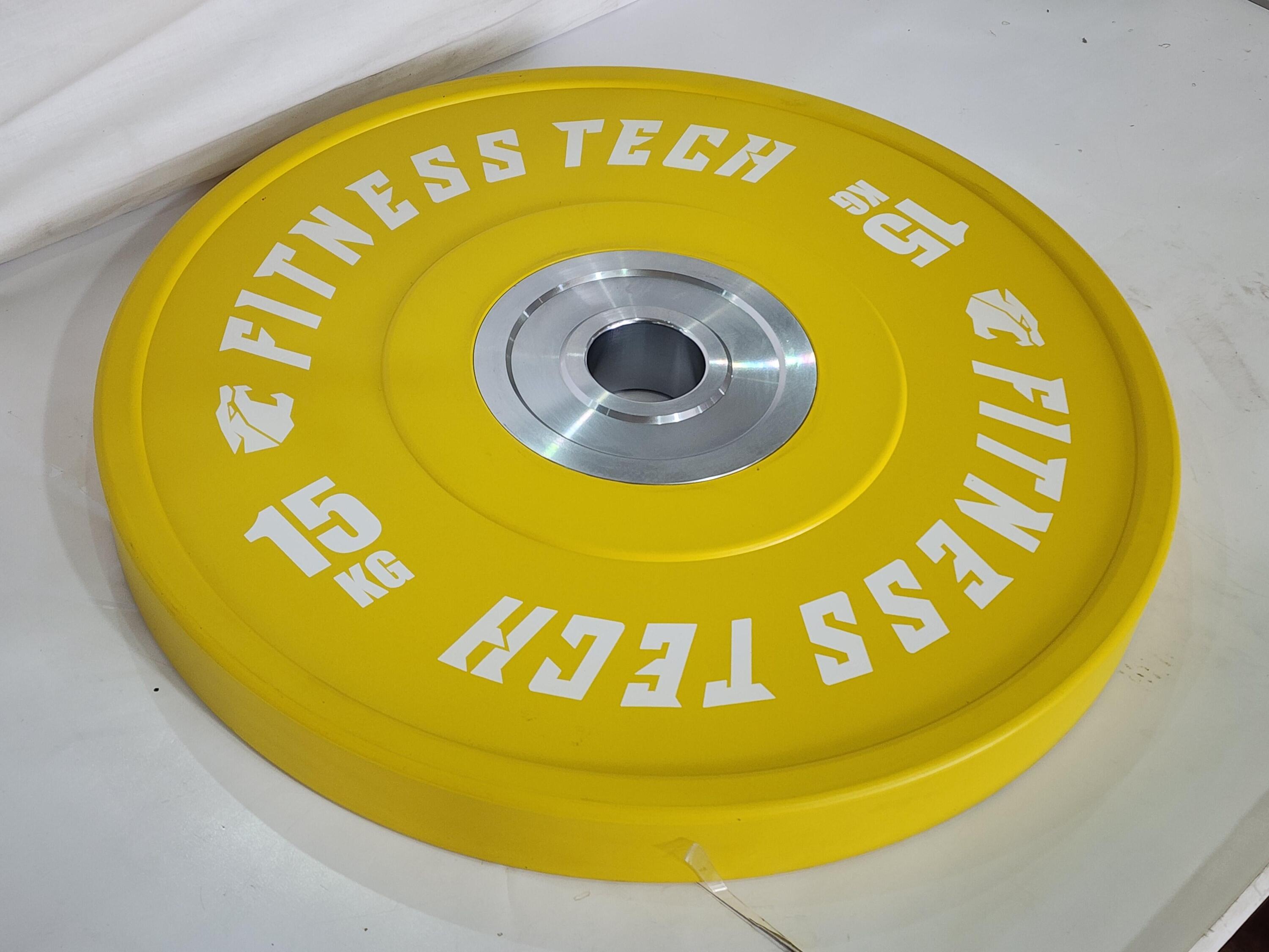 Disque Bumper Compétition 15kg Fitness Tech 3/4