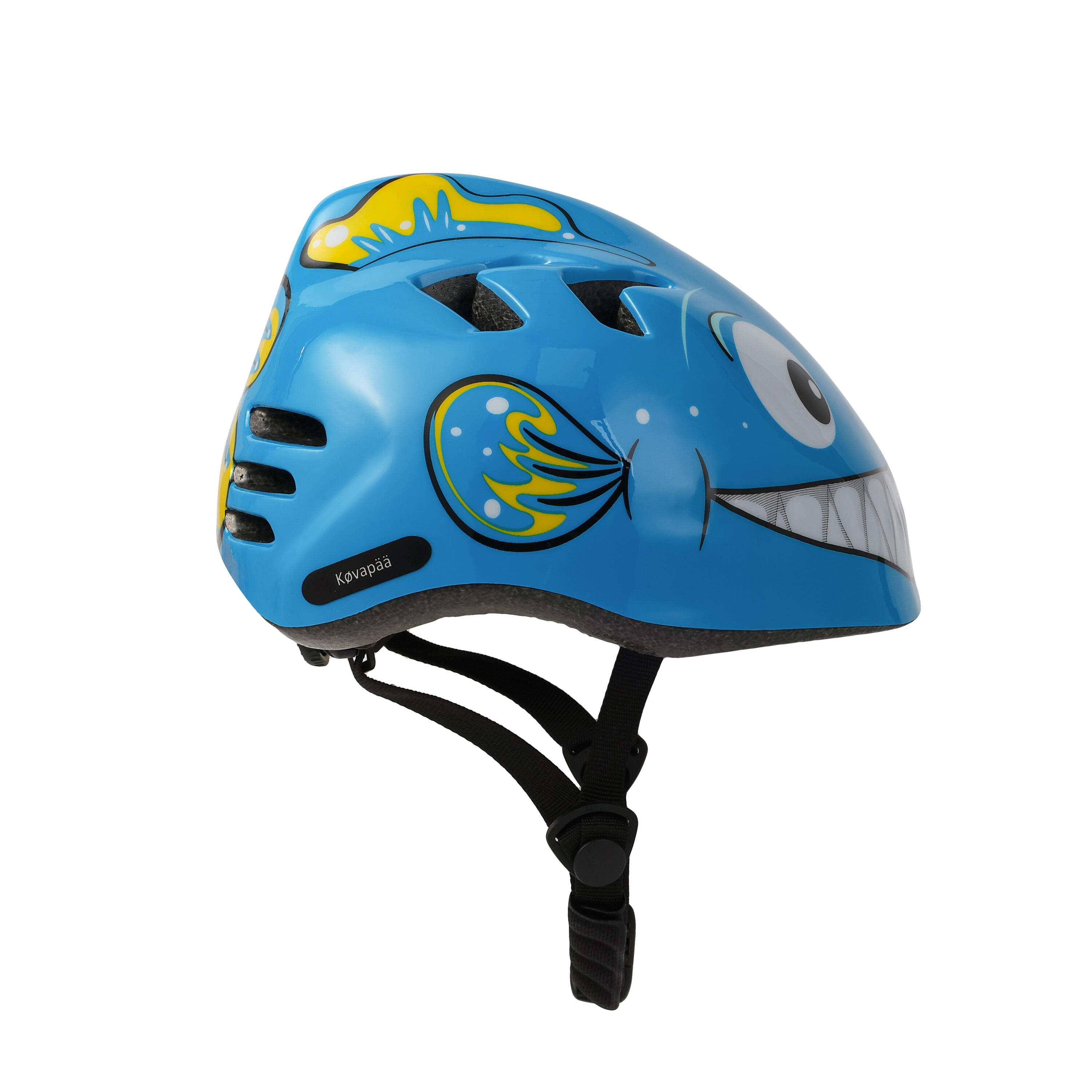 Køvapää Fietshelm Kind Blauwe Vis Magneetsluiting Met Gemakkelijke Opberghoes 3/7