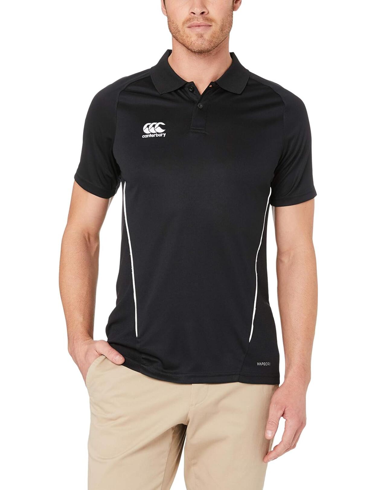 CANTERBURY Canterbury Men's Polo Shirt Sports Team Dry Black Short Sleeve