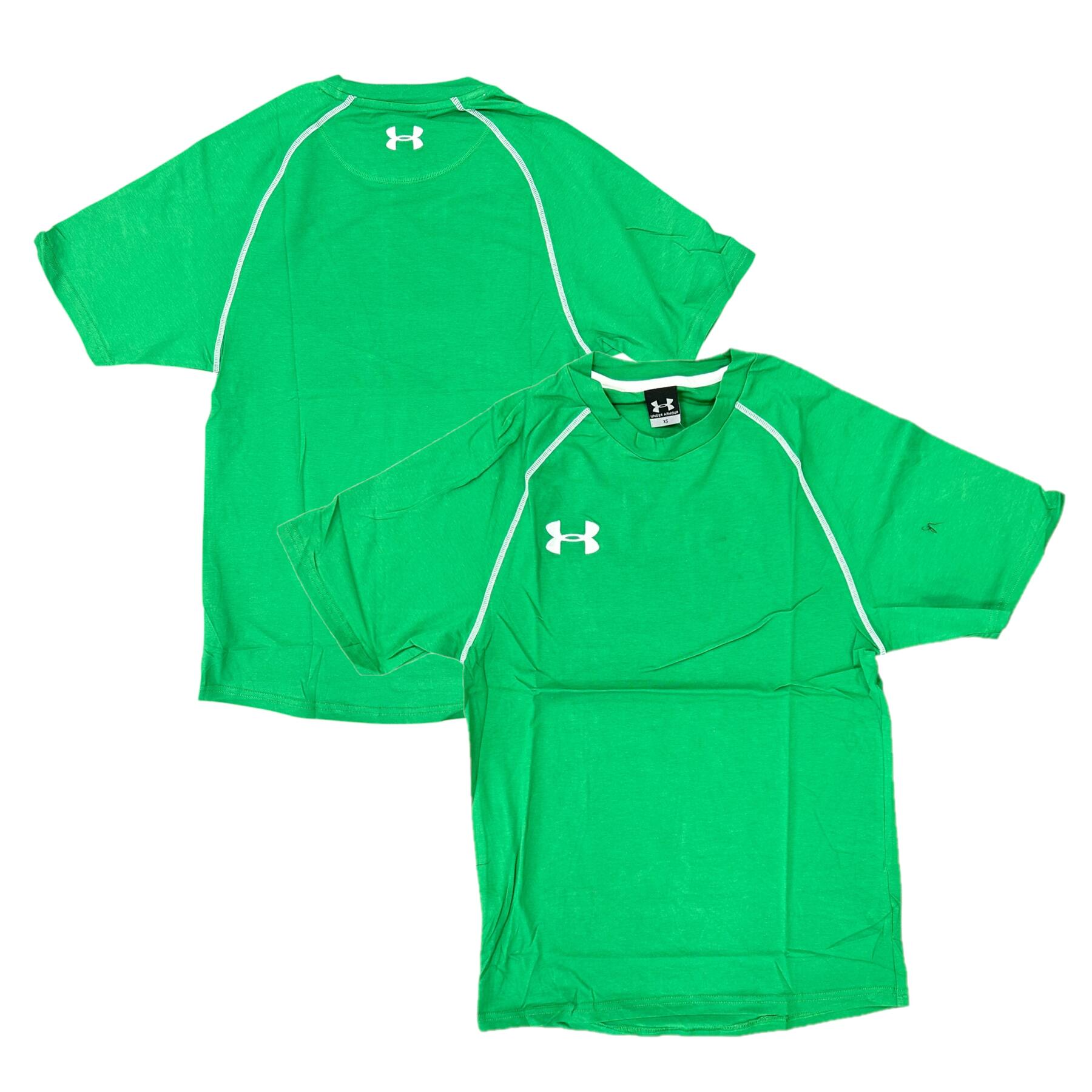 Under Armour Men's T-Shirt Green Short Sleeve Cotton Sports Top 1/3