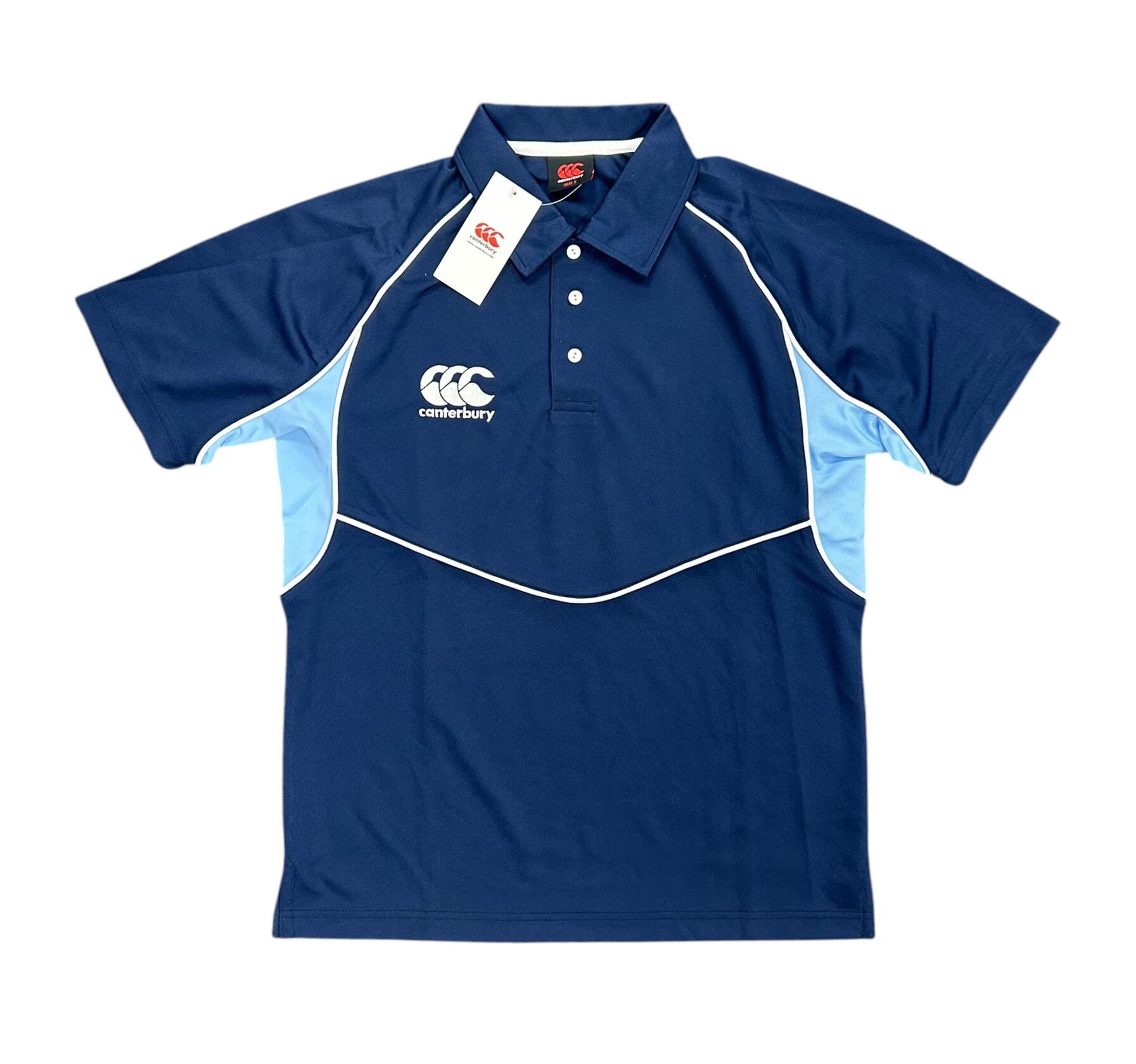 Canterbury Men's Sports Polo Shirt Navy Logo Poly Short Sleeve 2/3