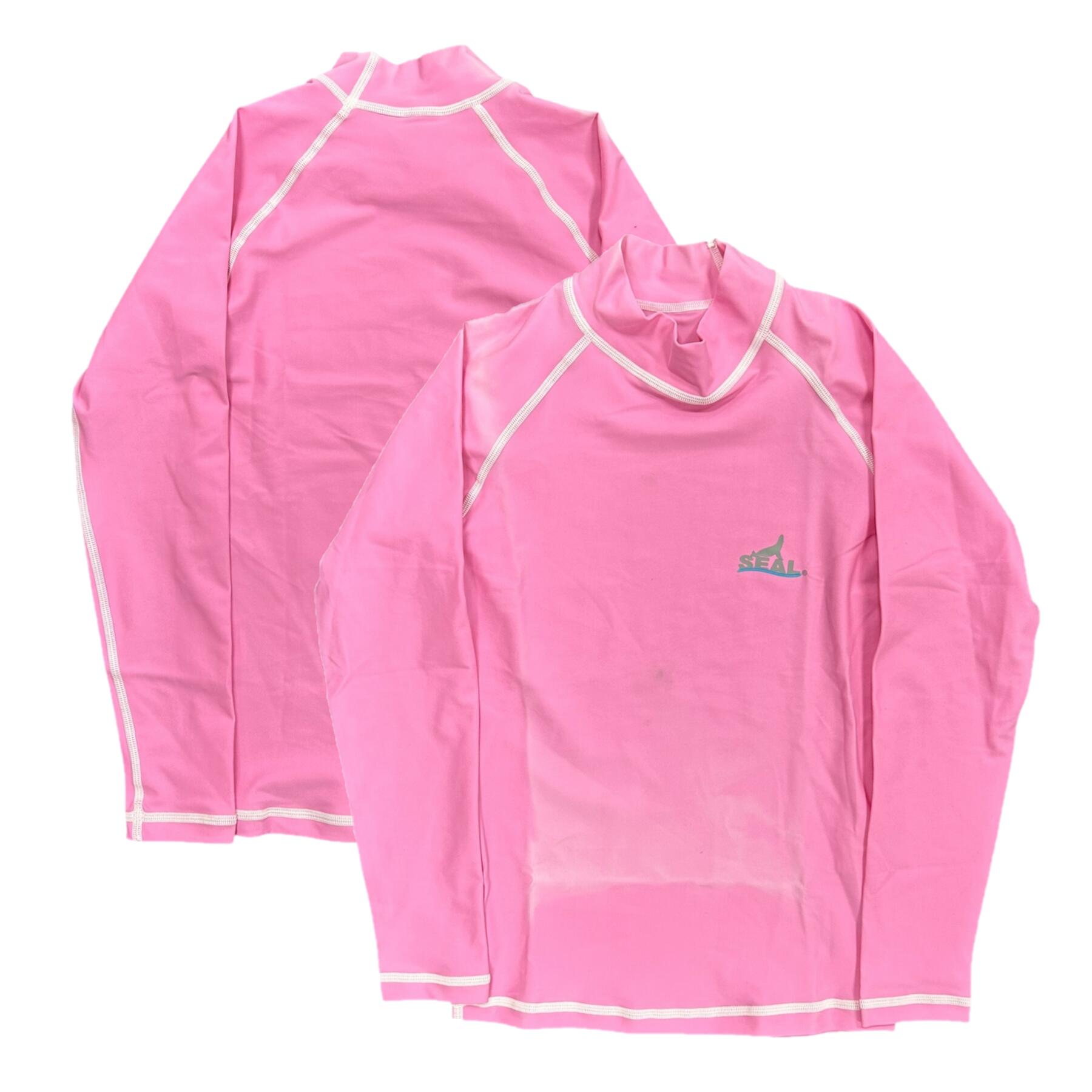 NO BRAND Seal Kid's Swimming Top Pink Swimwear Nylon Long Sleeve